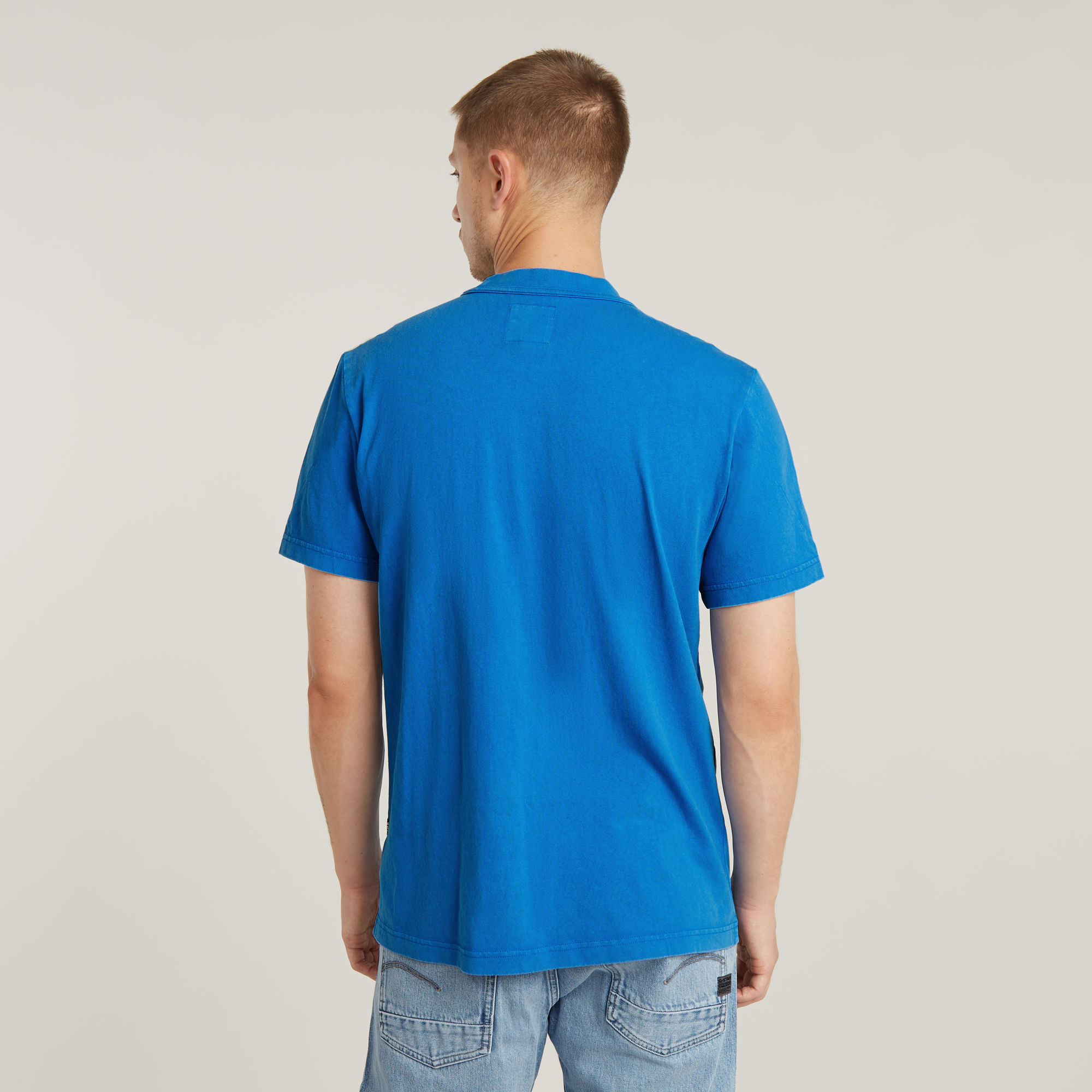 G-Star RAW Washed Pocket T-Shirt Midden blauw Heren