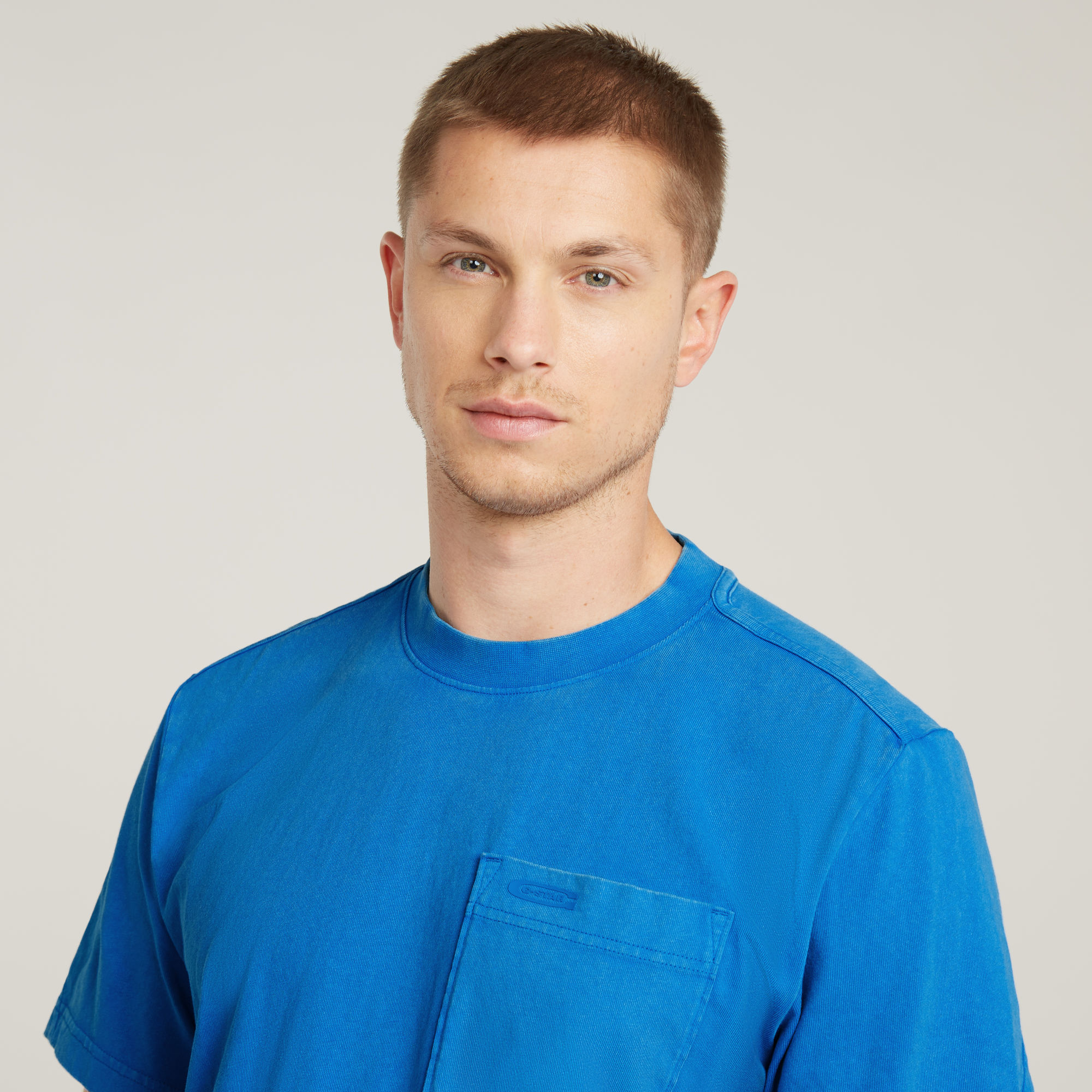 G-Star RAW Washed Pocket T-Shirt Midden blauw Heren