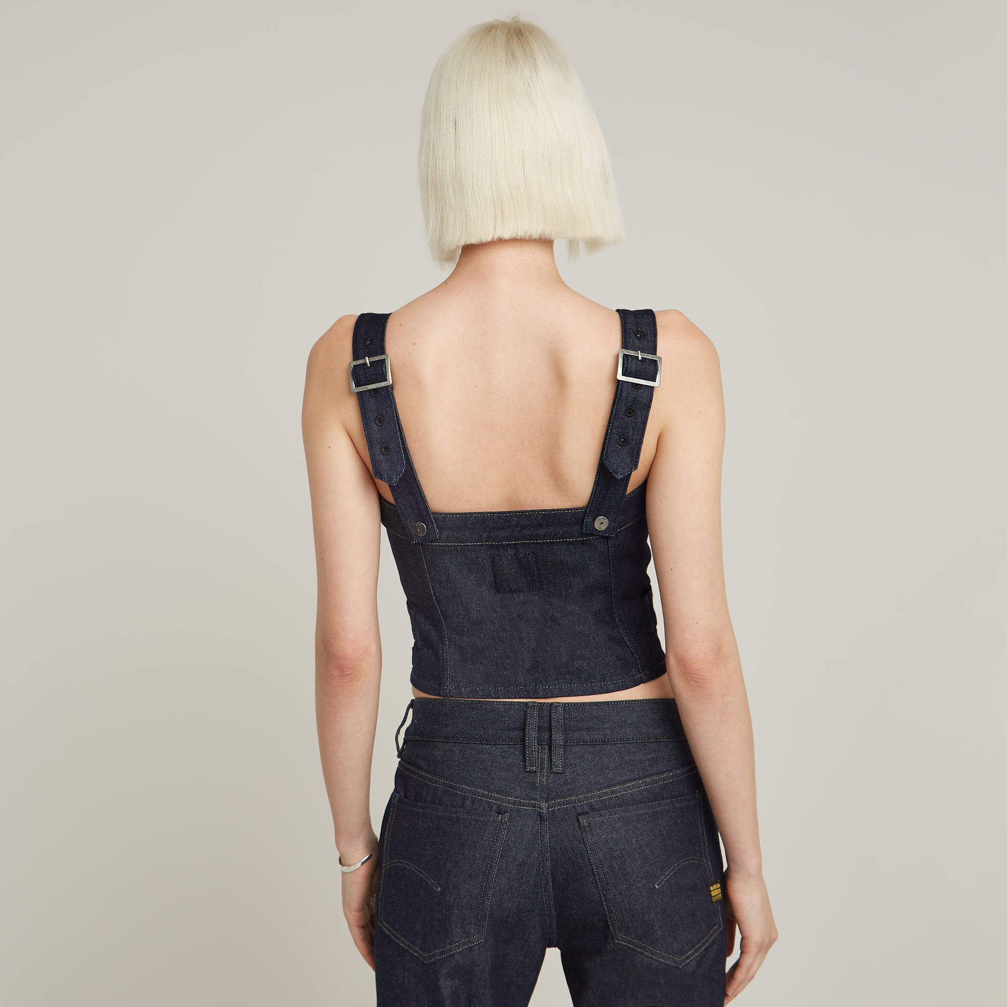 G-Star RAW Bustier Top Detachable Straps Donkerblauw Dames