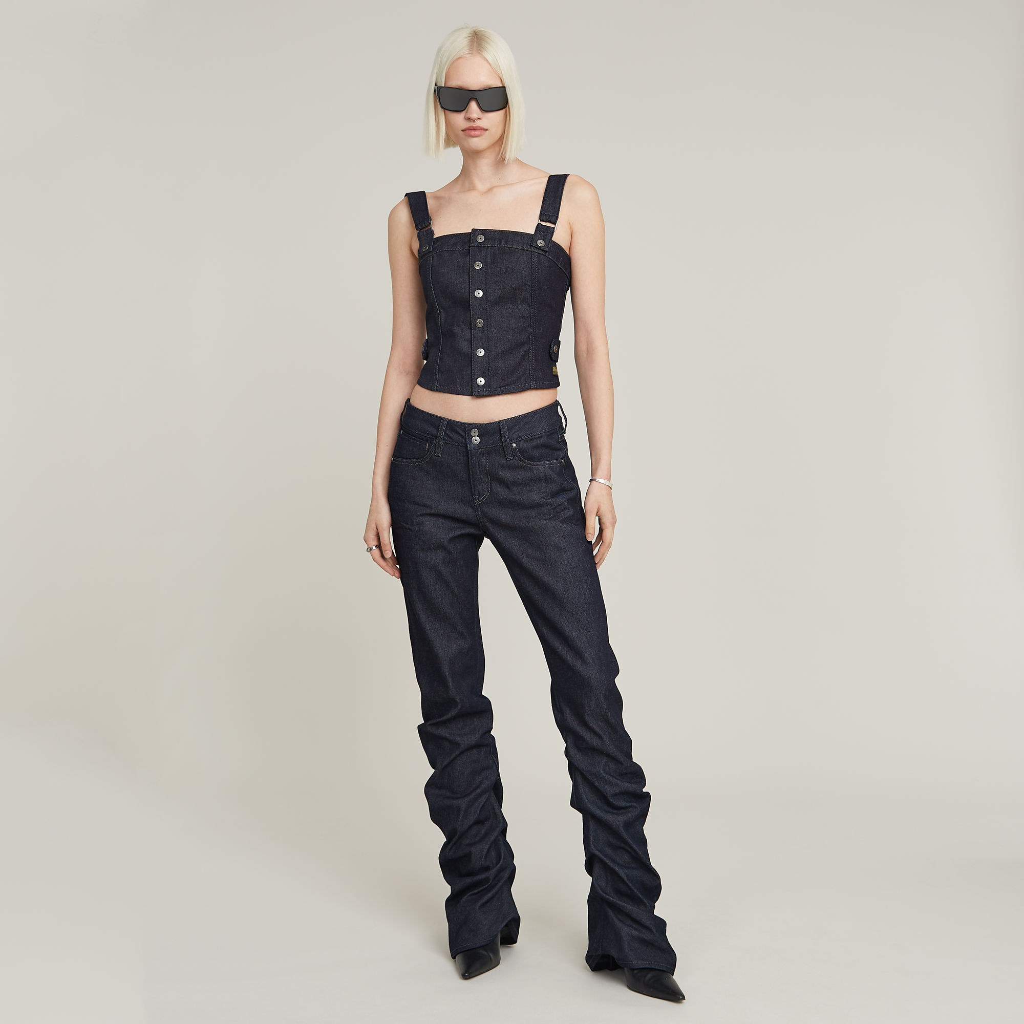 G-Star RAW Bustier Top Detachable Straps Donkerblauw Dames