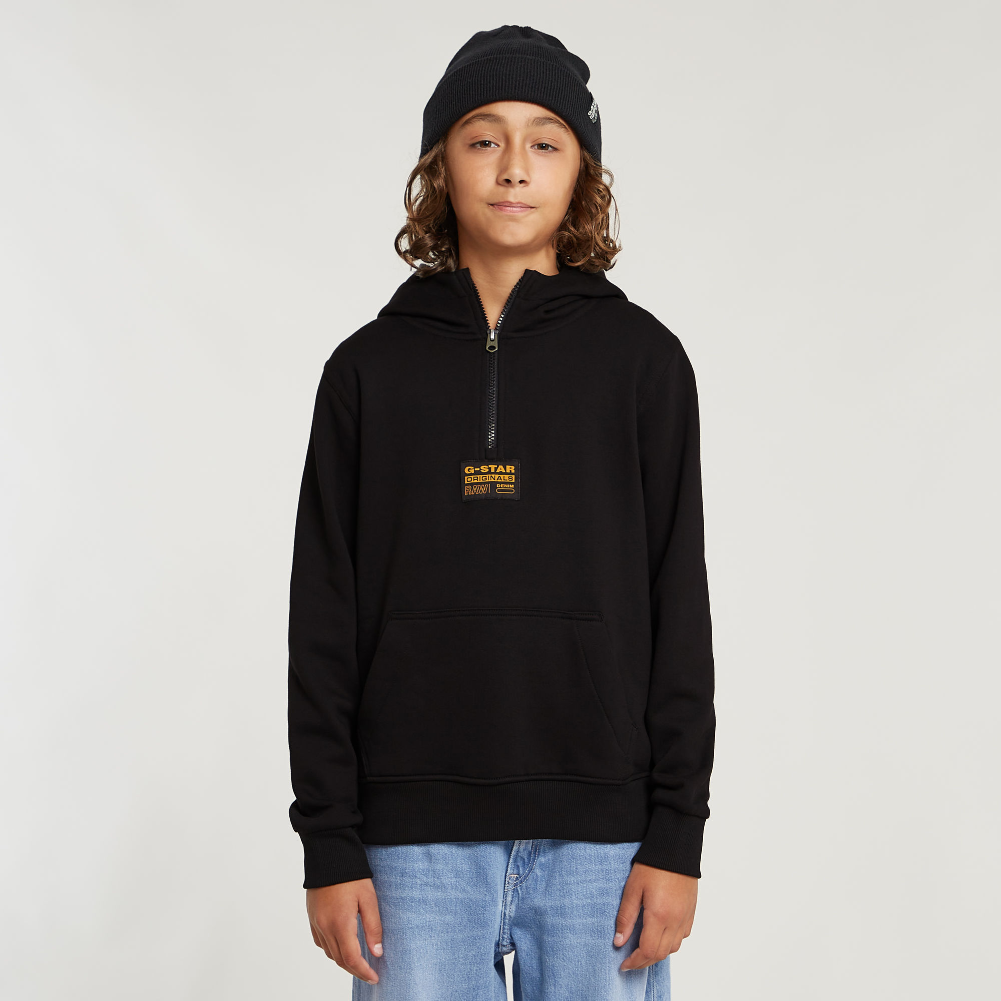 G-Star RAW Kids Hooded Zip Sweater Zwart jongens