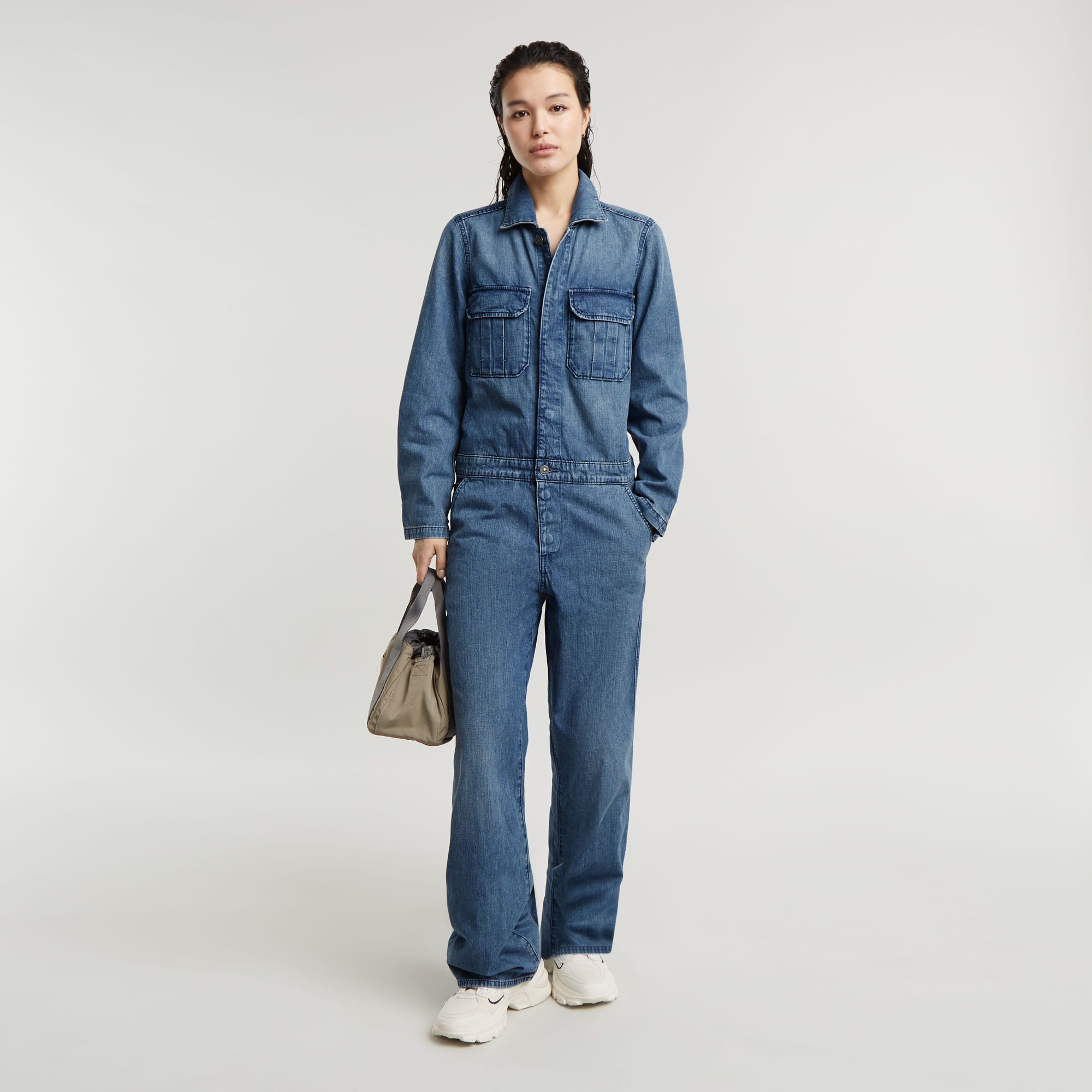 

Painter Overall Jumpsuit - Medium blue - Women