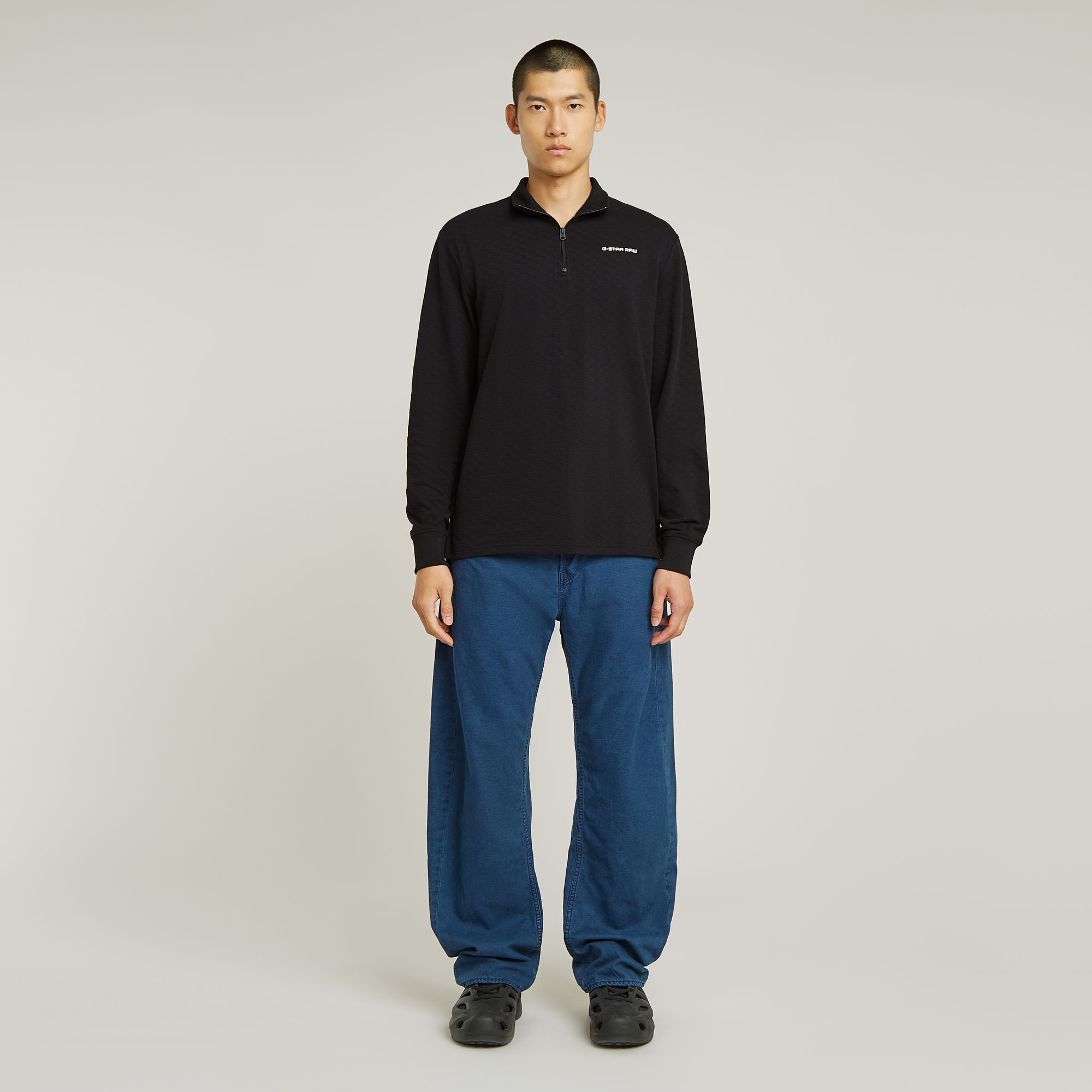 G-Star RAW Checquard Tweeter Half Zip Zwart Heren