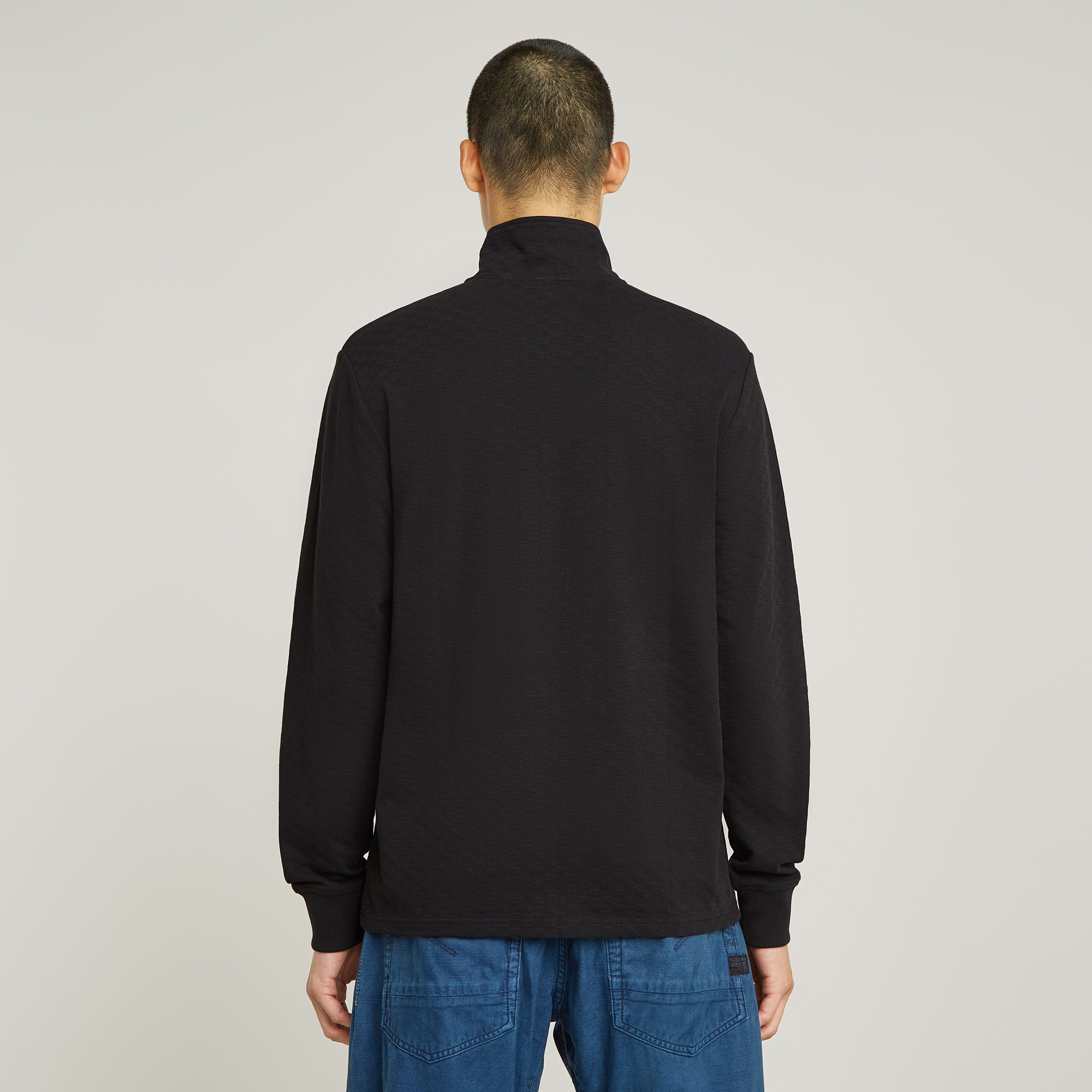 G-Star RAW Checquard Tweeter Half Zip Zwart Heren