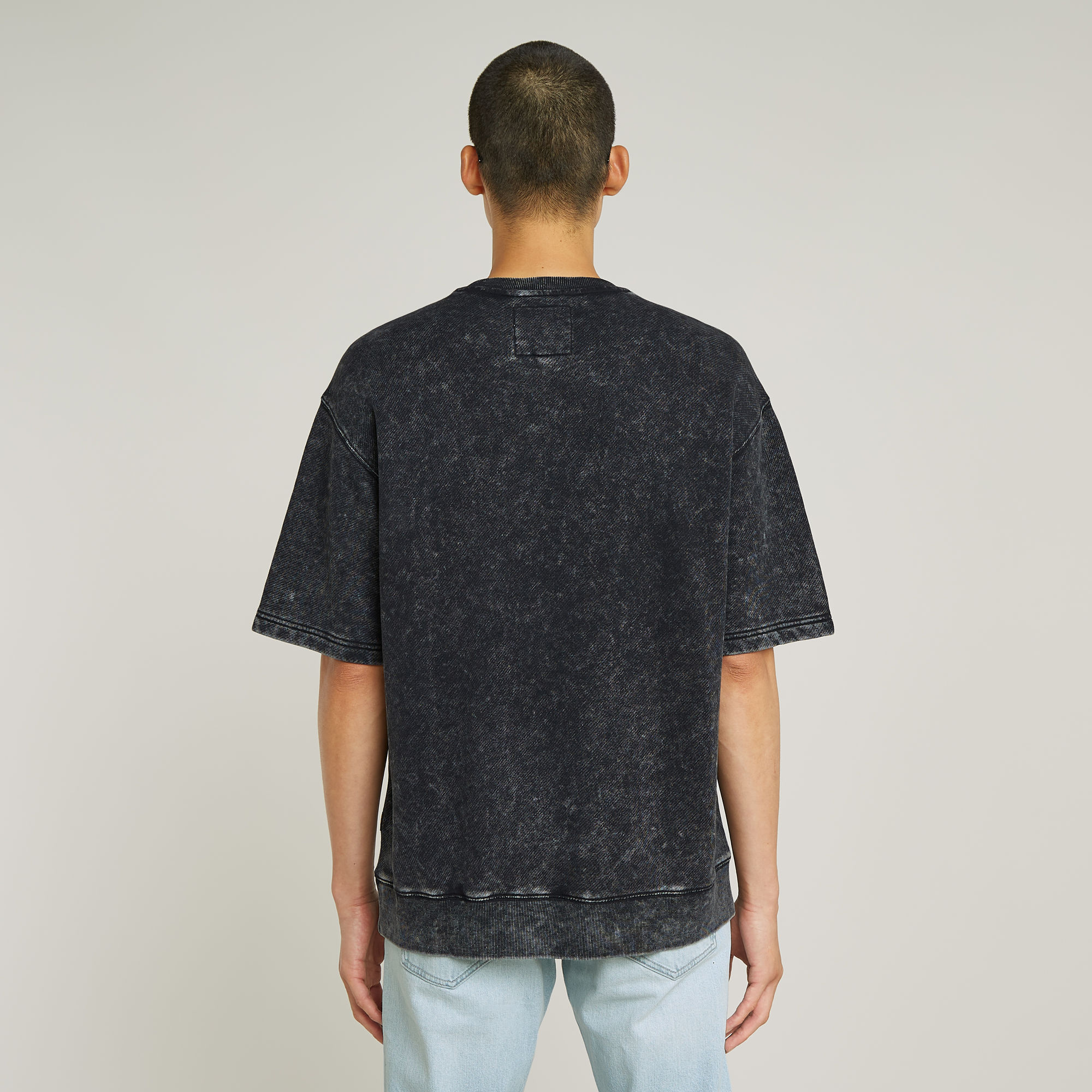 G-Star RAW Acid Wash Loose Sweater Zwart Heren