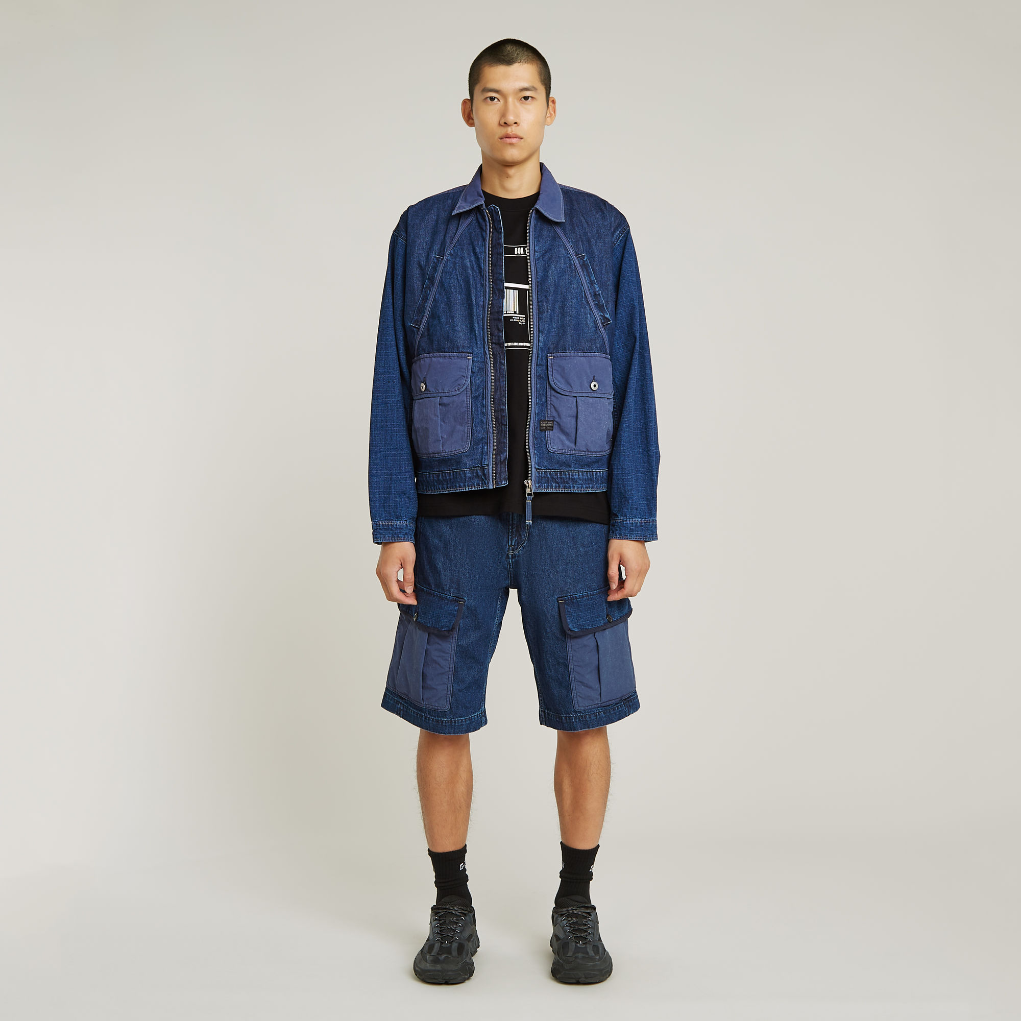 G-Star RAW Bend 3D Cargo Short Fabric Mix Donkerblauw Heren