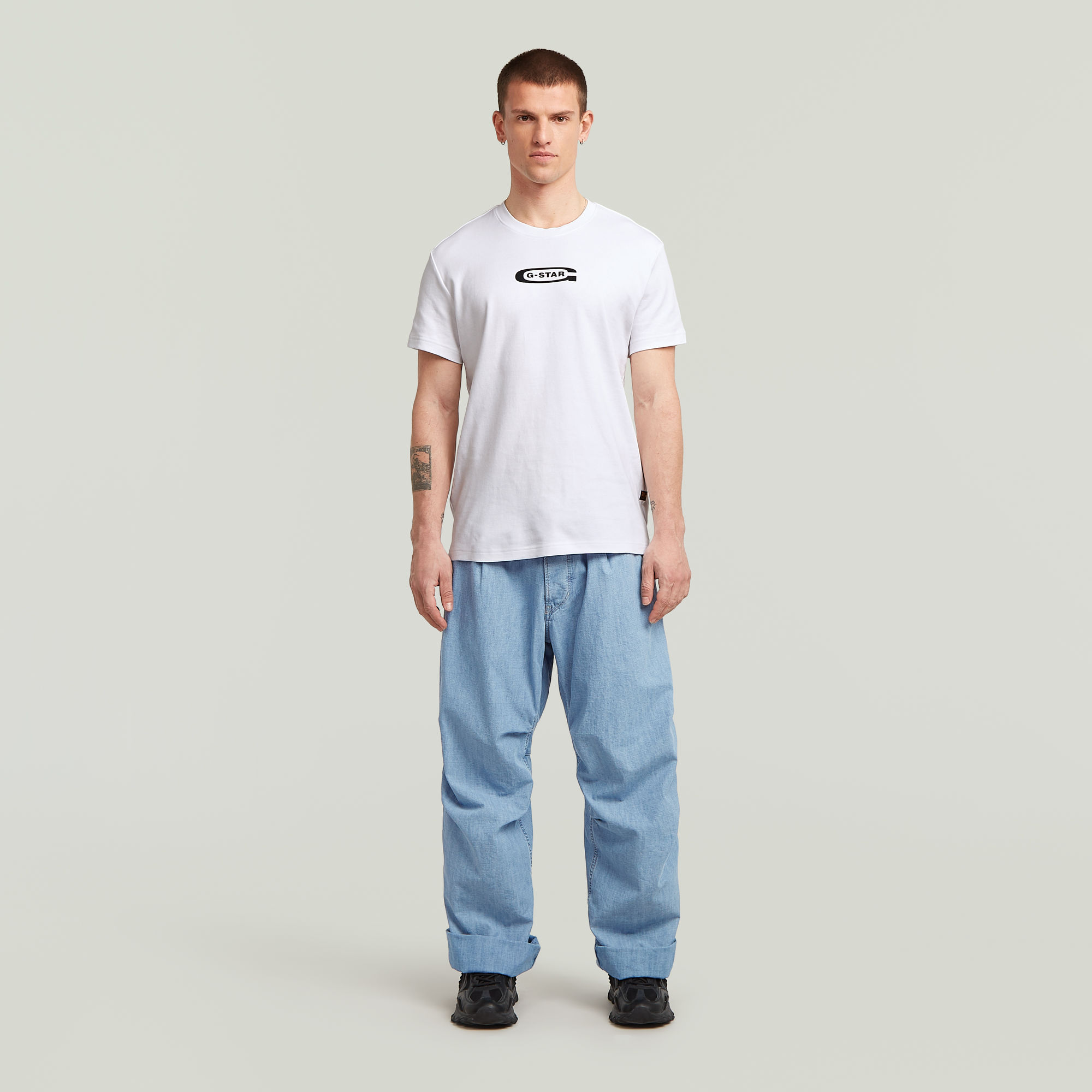 G-Star RAW Pleated 3D Denim Jeans Lichtblauw Heren