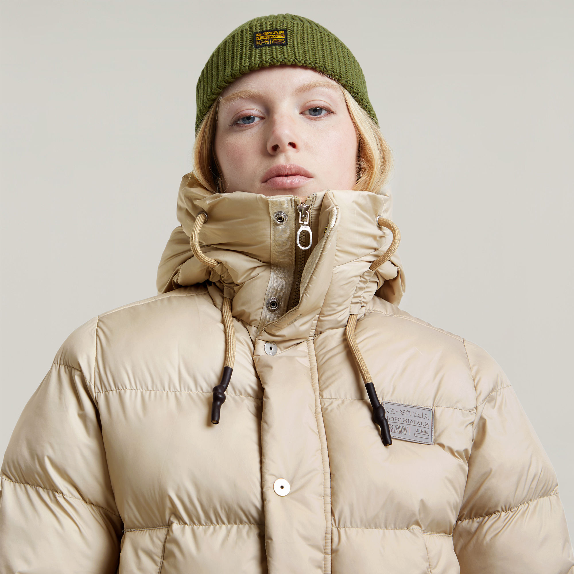 G-Star RAW Whistler Parka Puffer Beige Dames