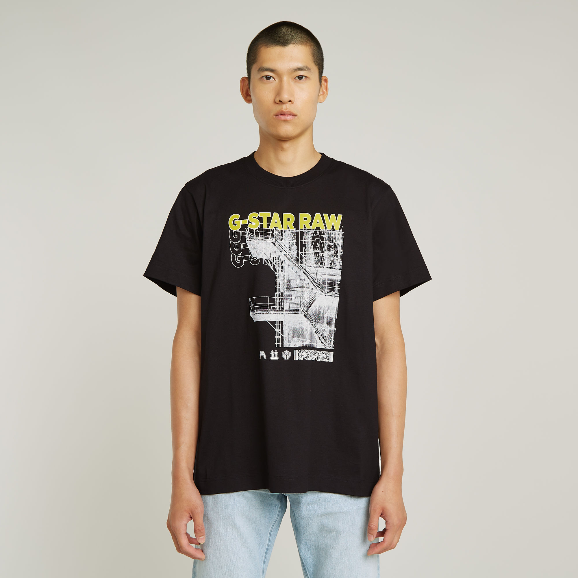 G-Star RAW Stairs Graphic Loose T-shirt - Zwart - Heren