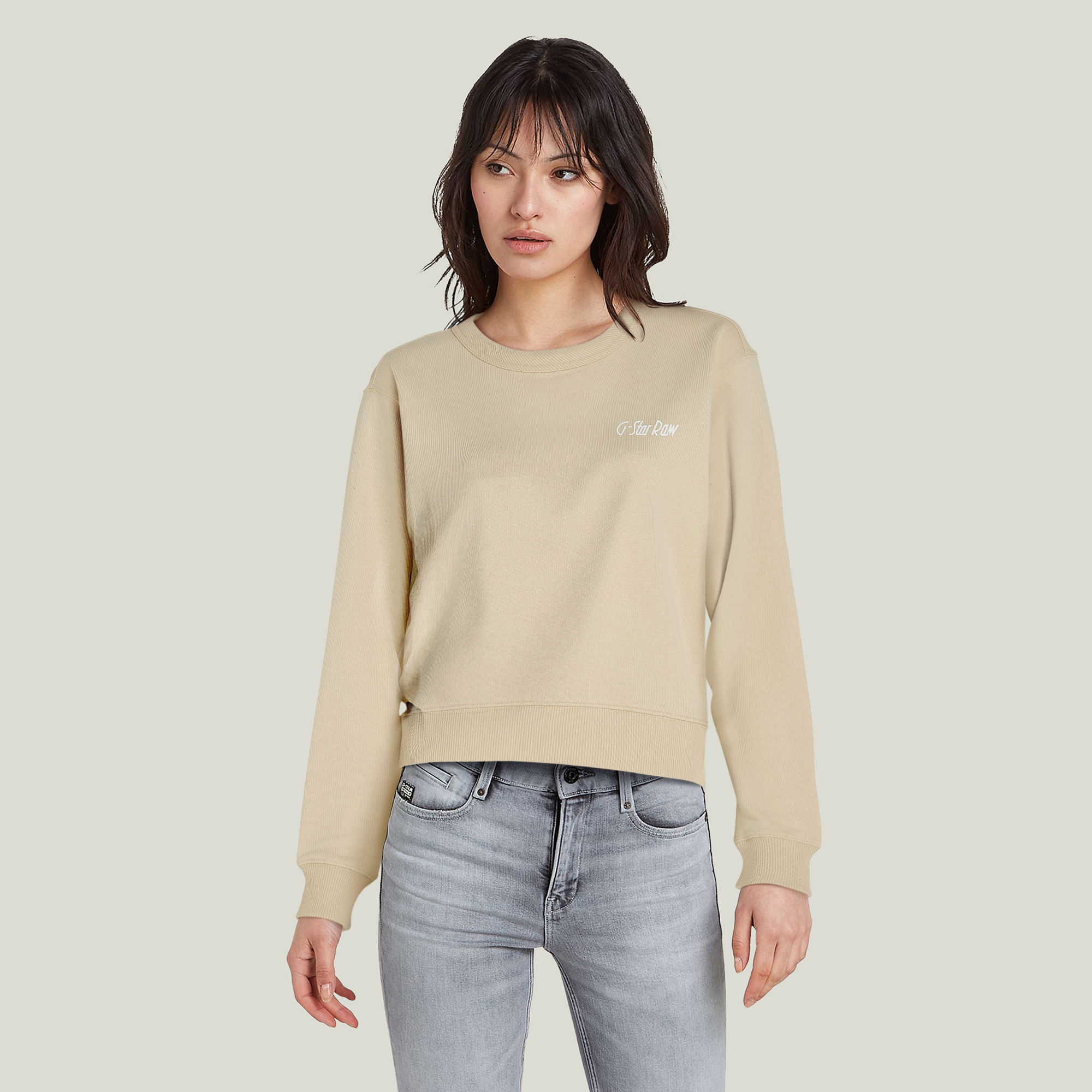 Graphic Sweatshirt - Beige - Damen