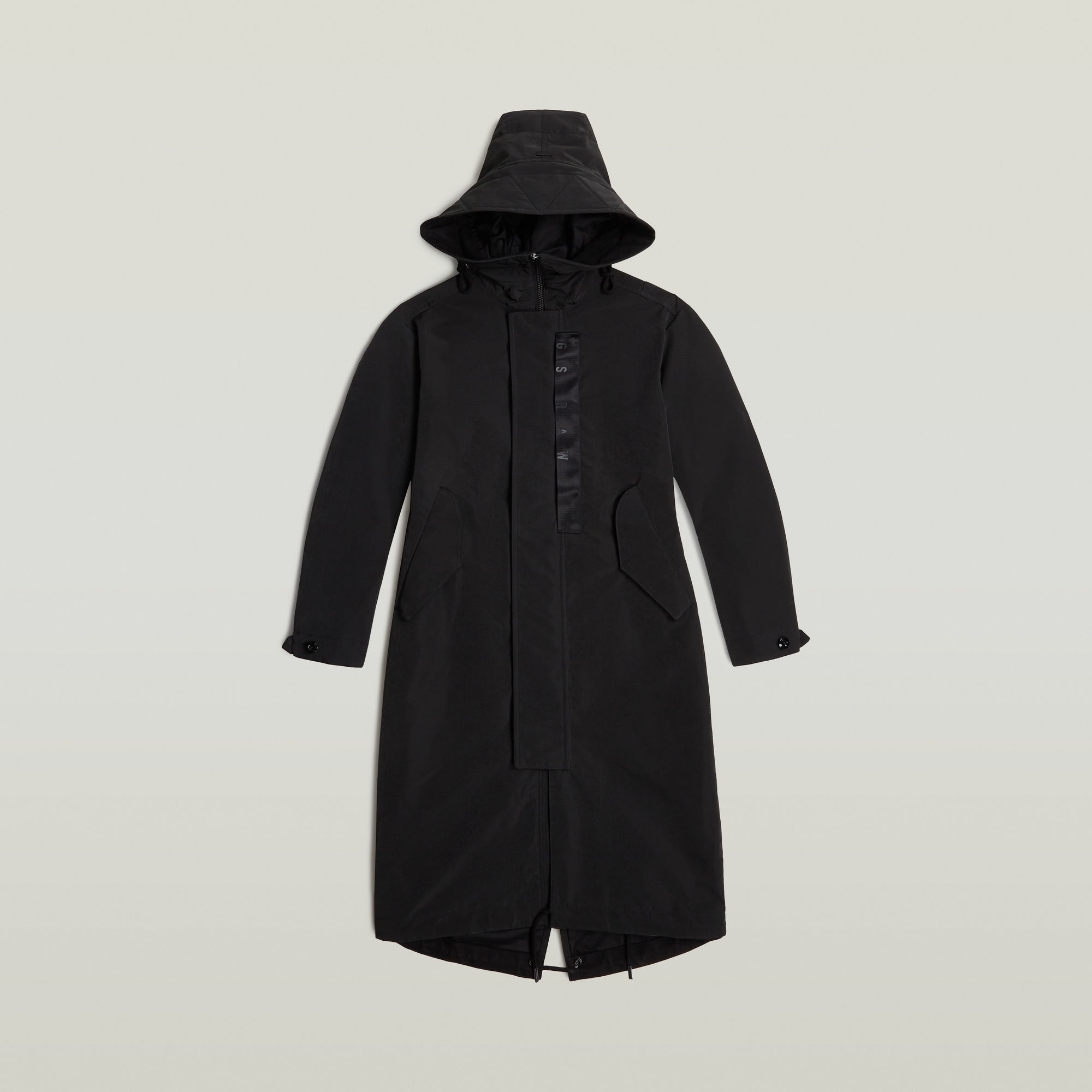 Long Hooded Parka - Schwarz - Damen