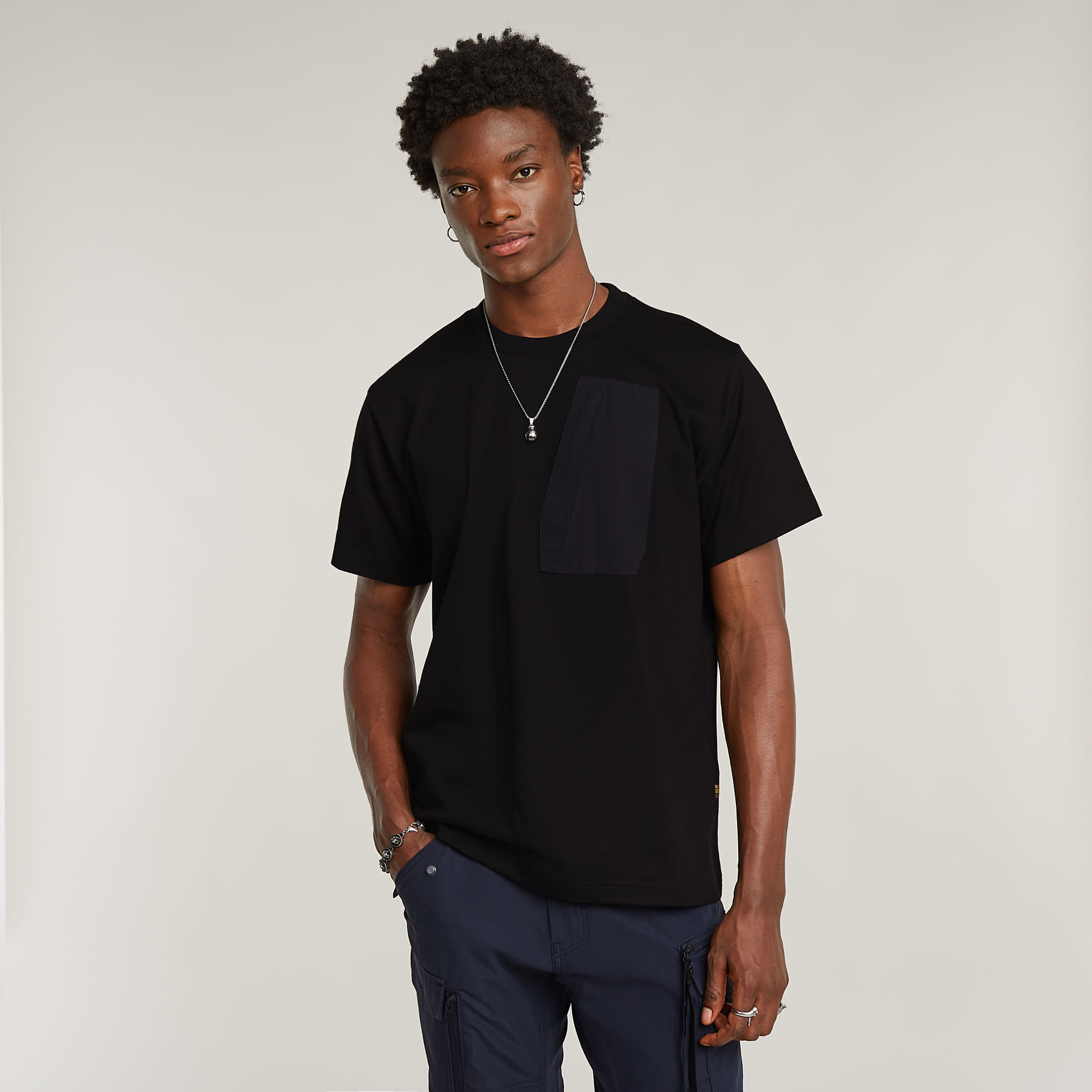 G-Star RAW Outdoor Woven Pocket Loose T-Shirt Zwart Heren