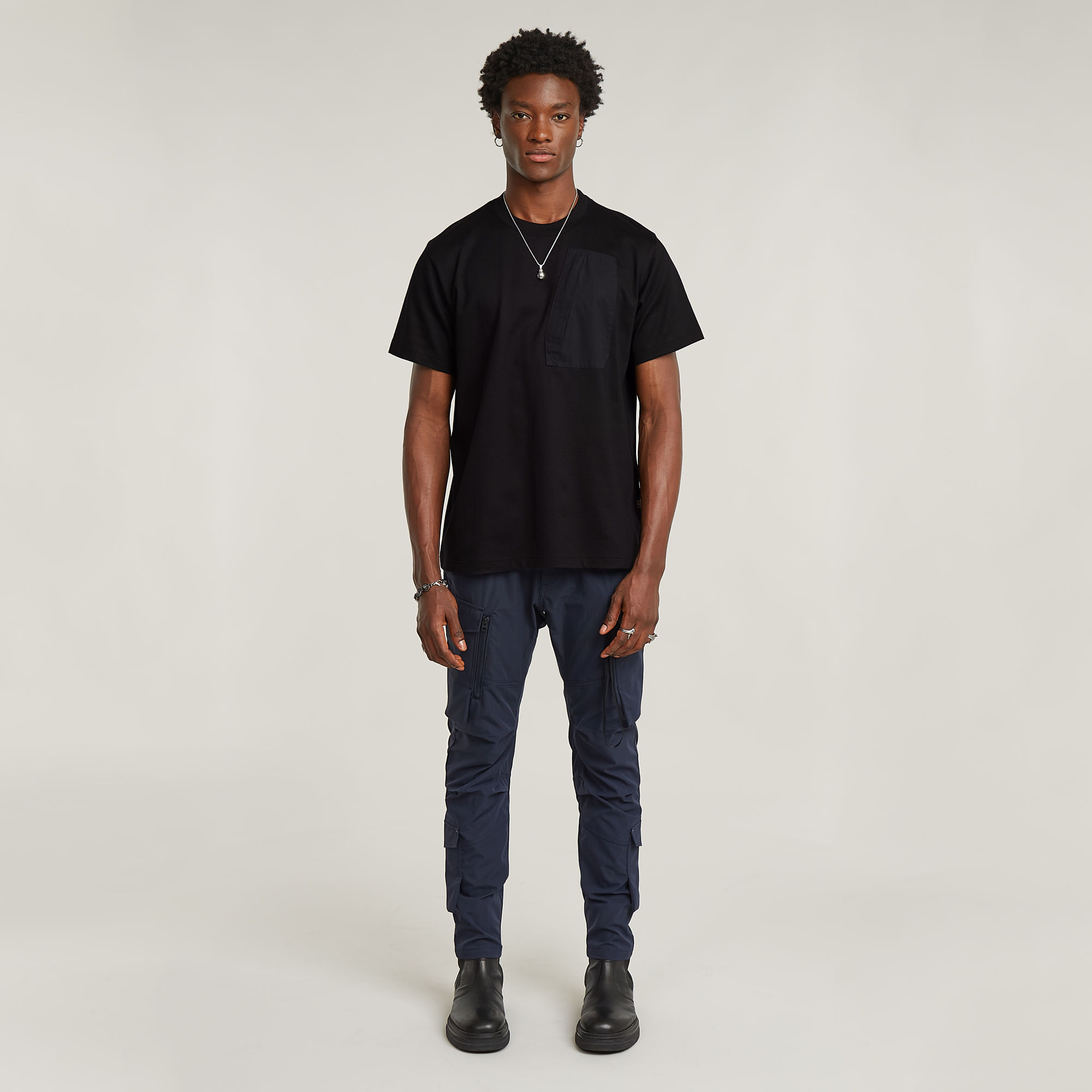 G-Star RAW Outdoor Woven Pocket Loose T-Shirt Zwart Heren