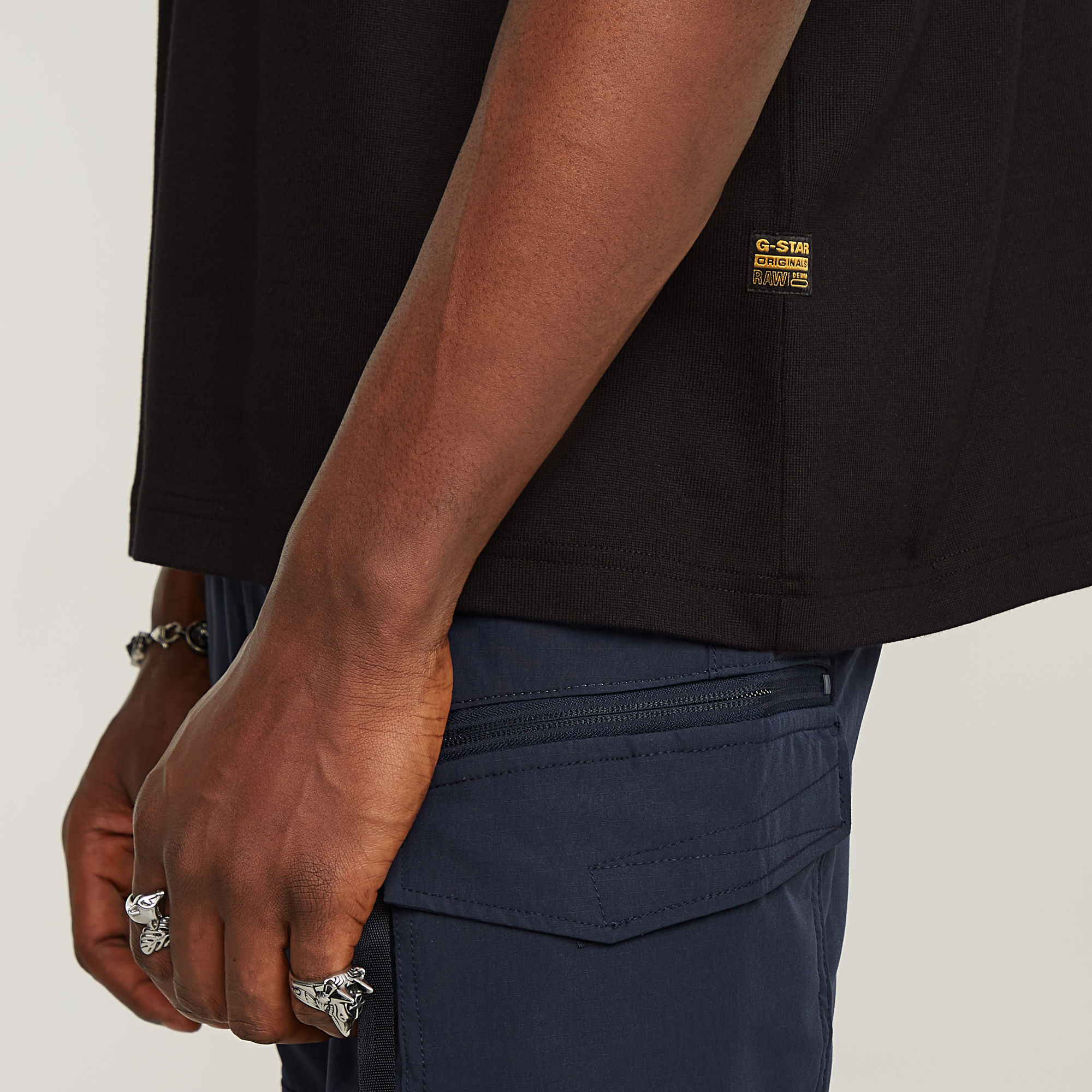 G-Star RAW Outdoor Woven Pocket Loose T-Shirt Zwart Heren