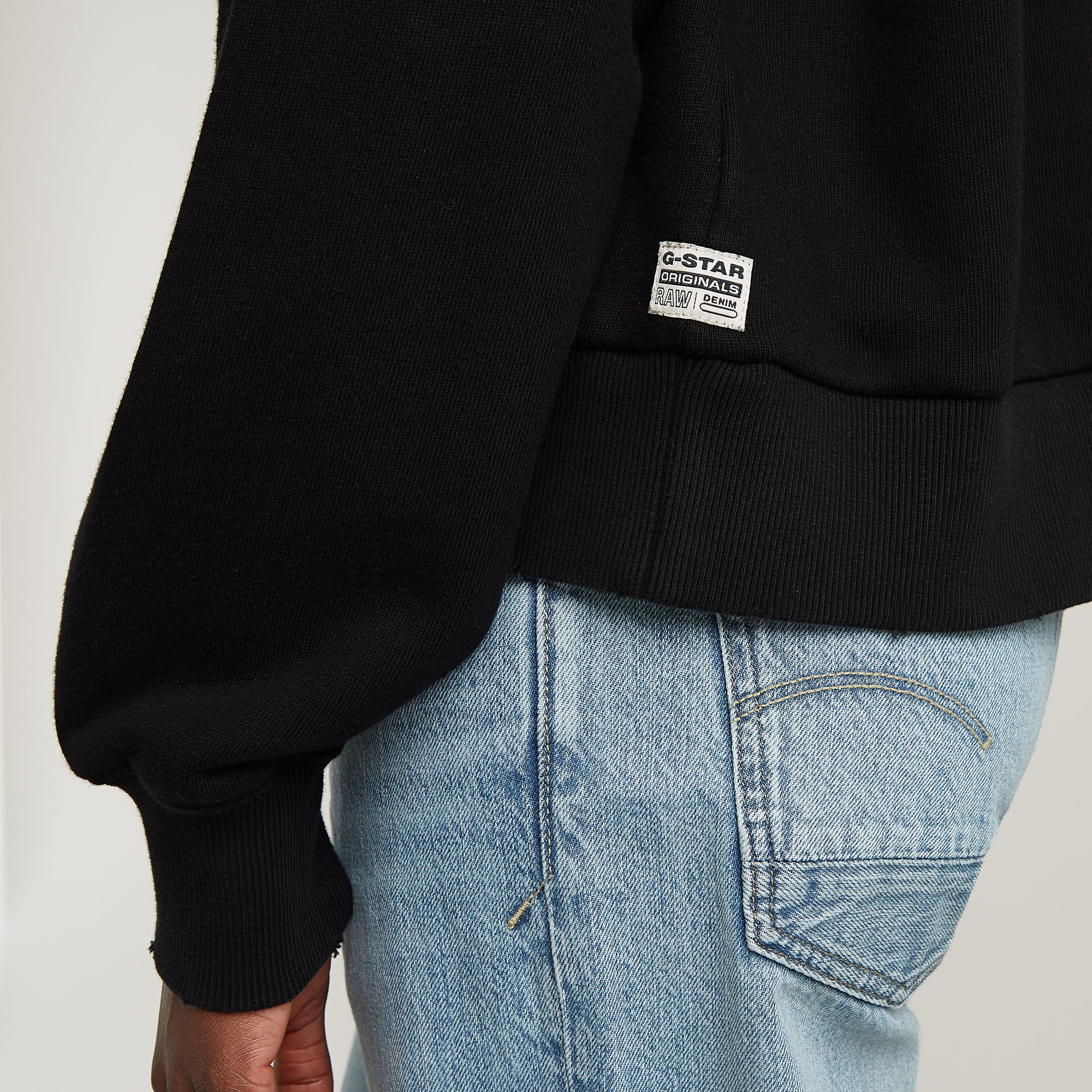 G-Star RAW Logo Loose Sweater Zwart Dames