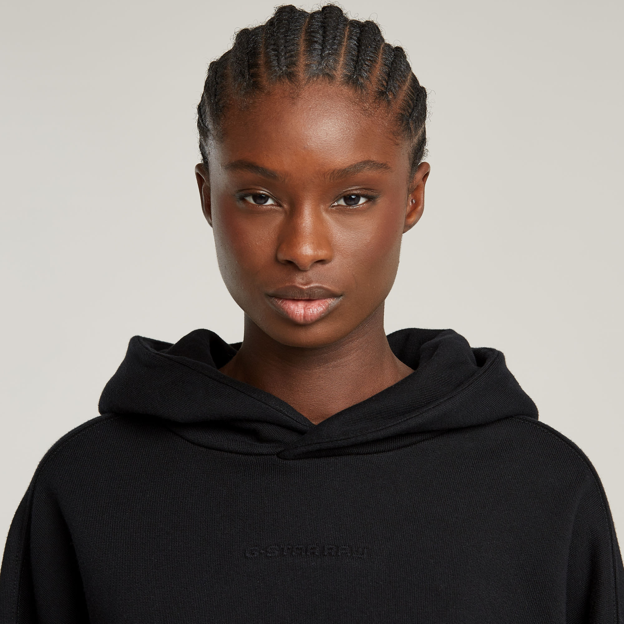 G-Star RAW Embossed Oversized Hoodie Zwart Dames
