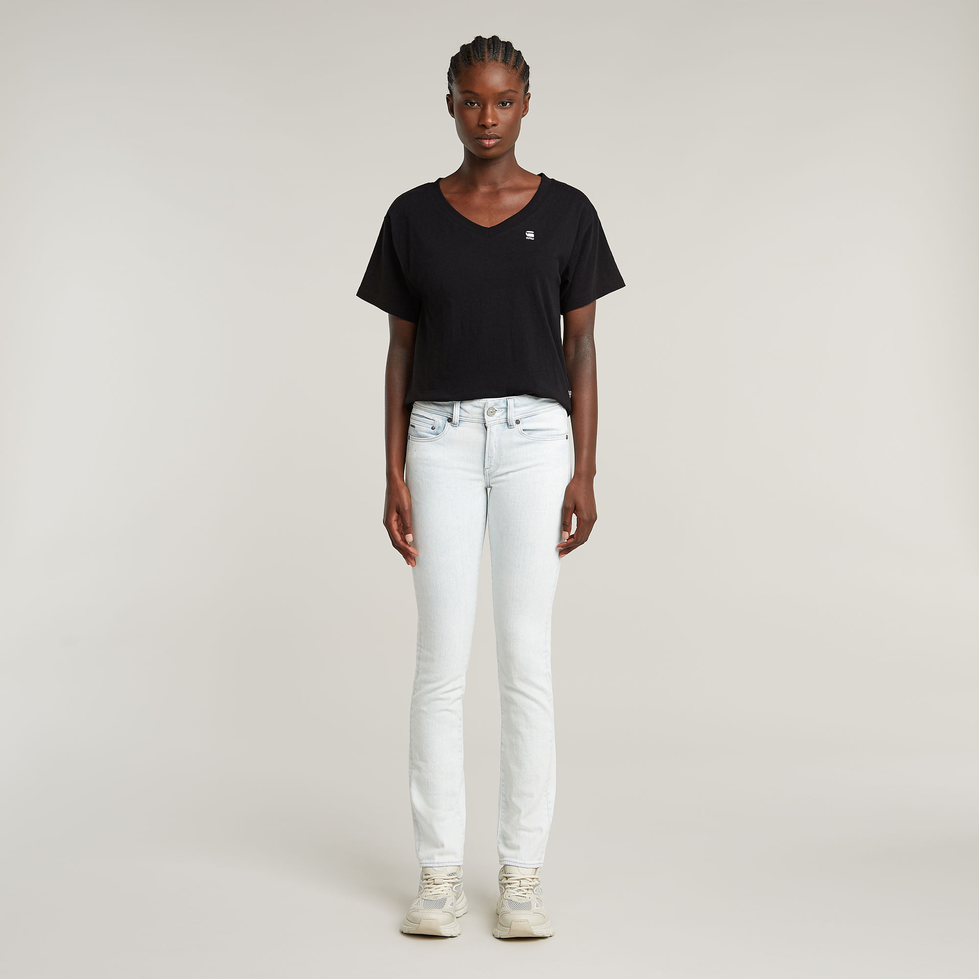 G-Star RAW Open V-Hals Relaxed Top Zwart Dames
