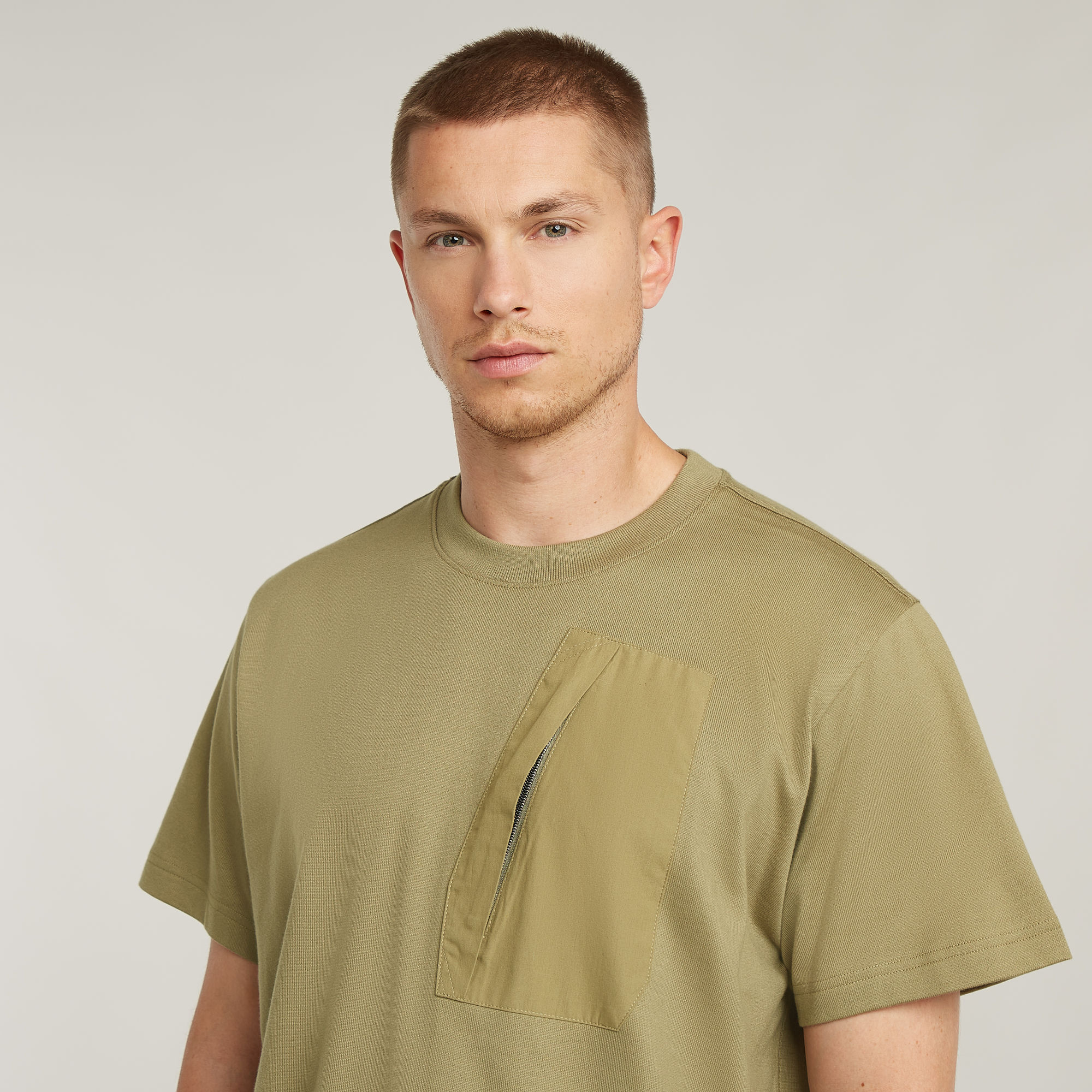 G-Star RAW Outdoor Woven Pocket Loose T-Shirt Groen Heren