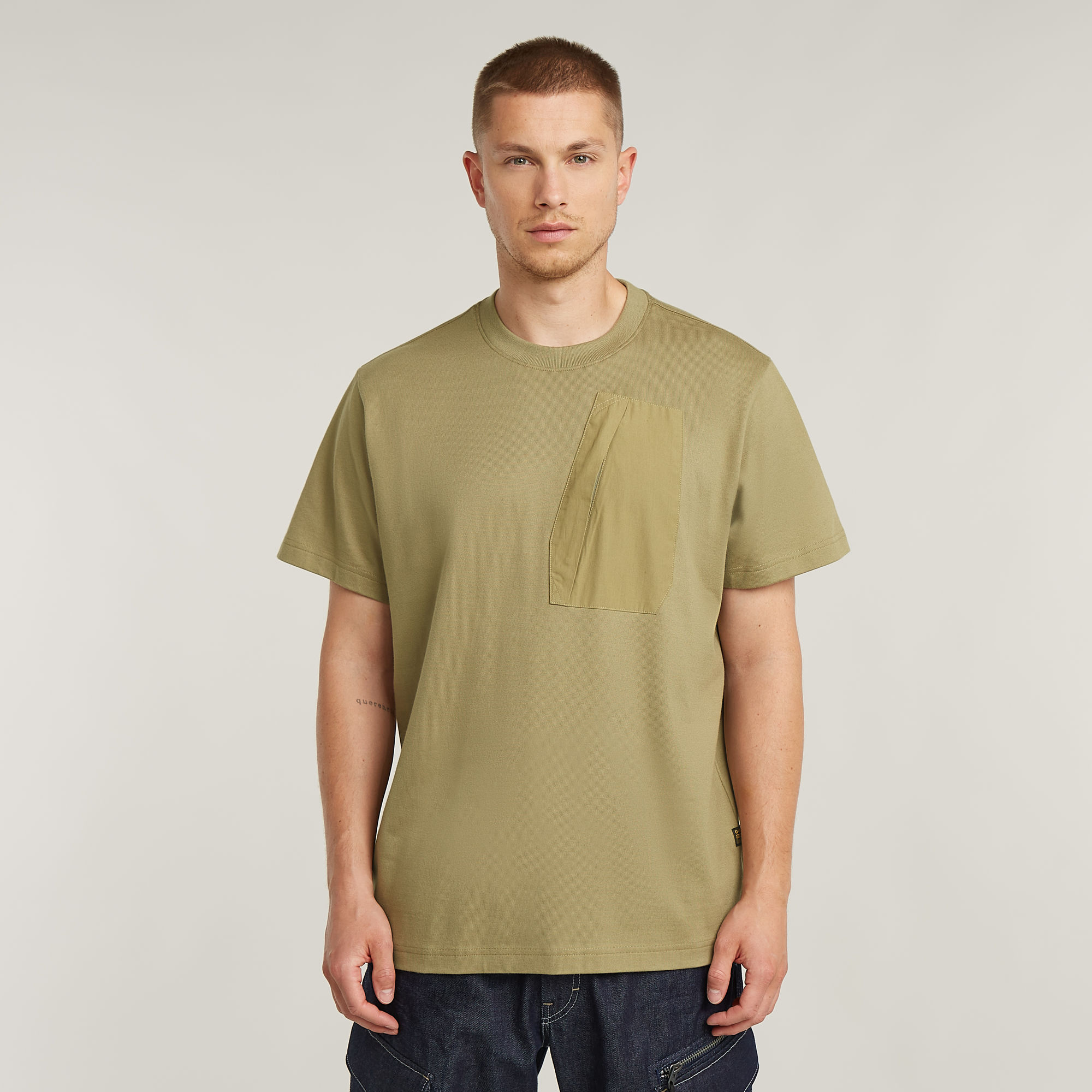 

Outdoor Woven Pocket Loose T-Shirt - Green - Men