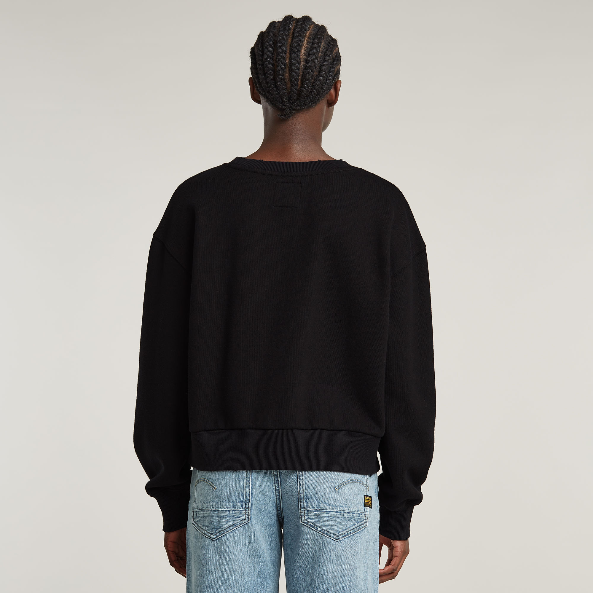 G-Star RAW Logo Loose Sweater Zwart Dames