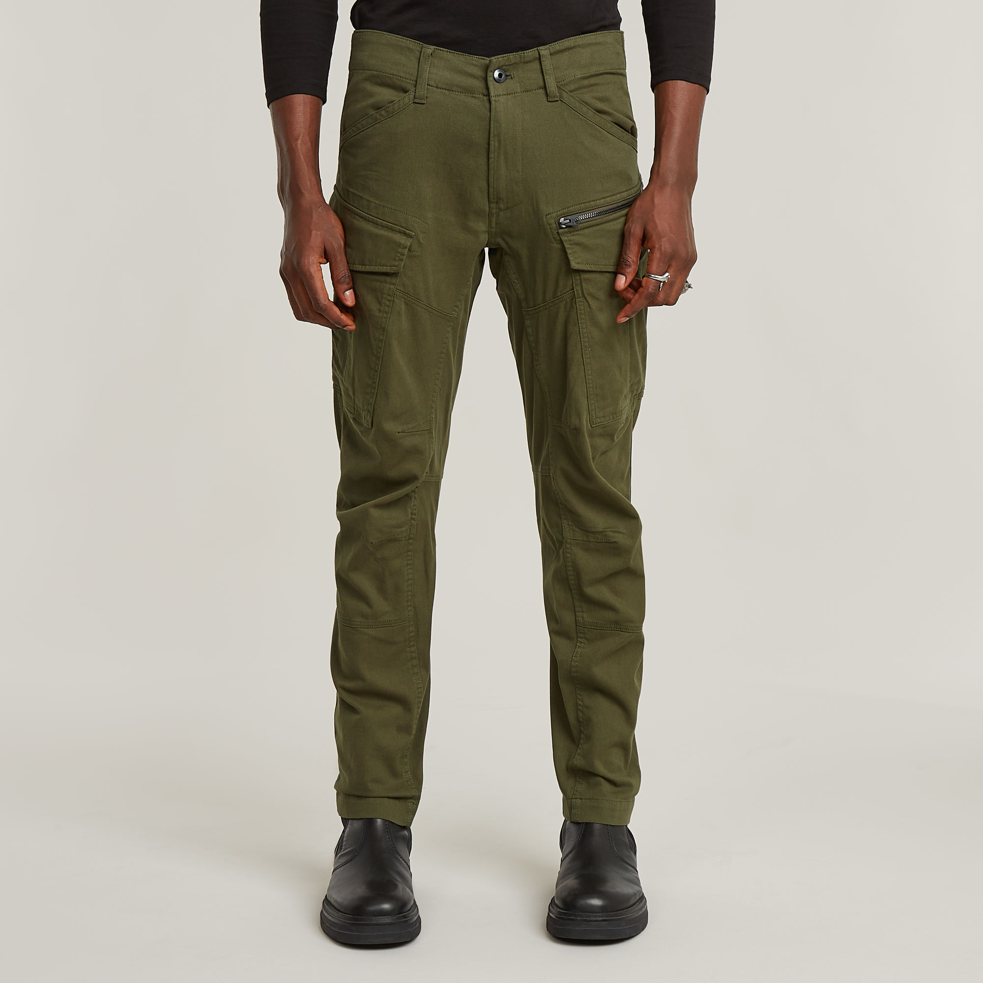 Zip Cargohose 3D Tapered - Grün - Herren