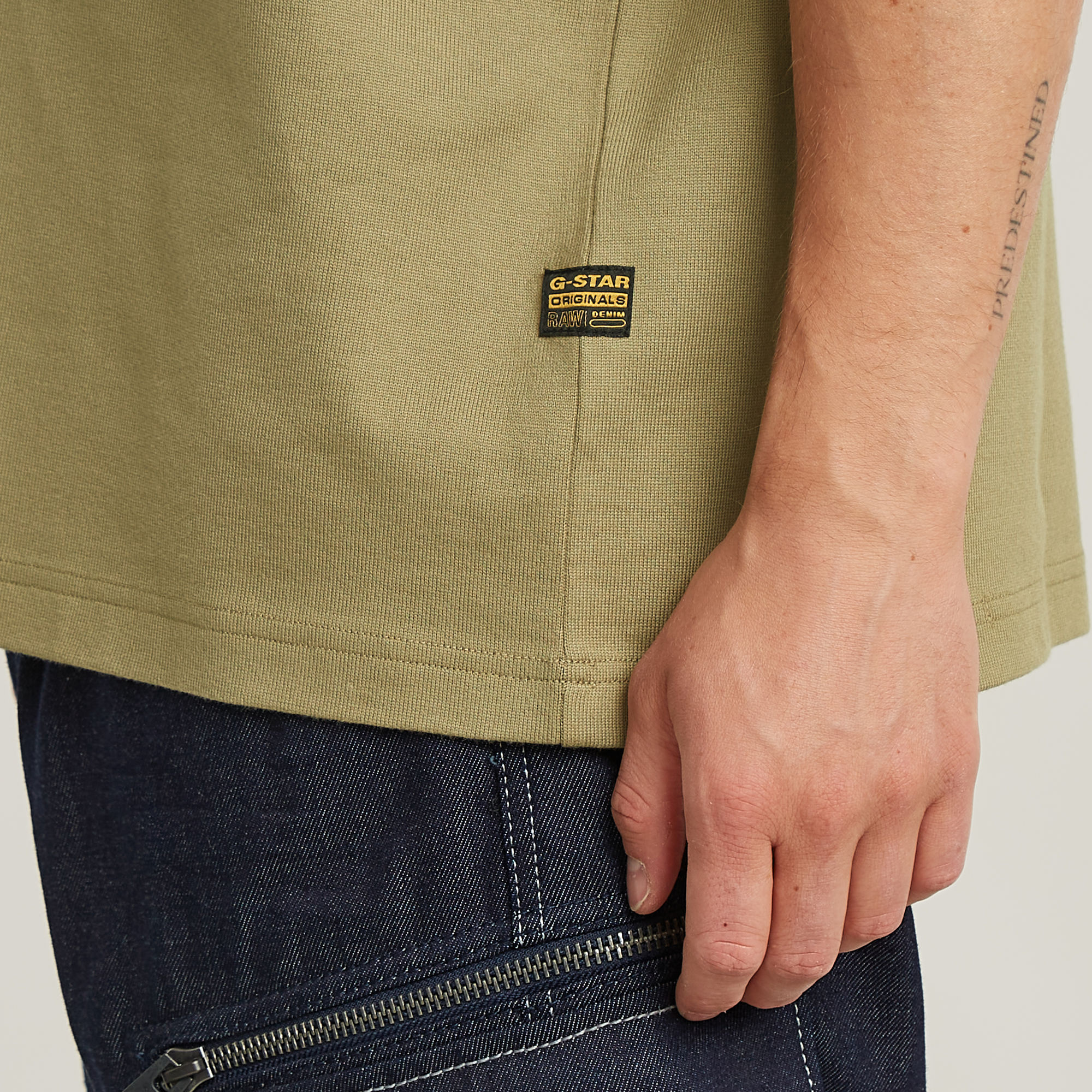 G-Star RAW Outdoor Woven Pocket Loose T-Shirt Groen Heren