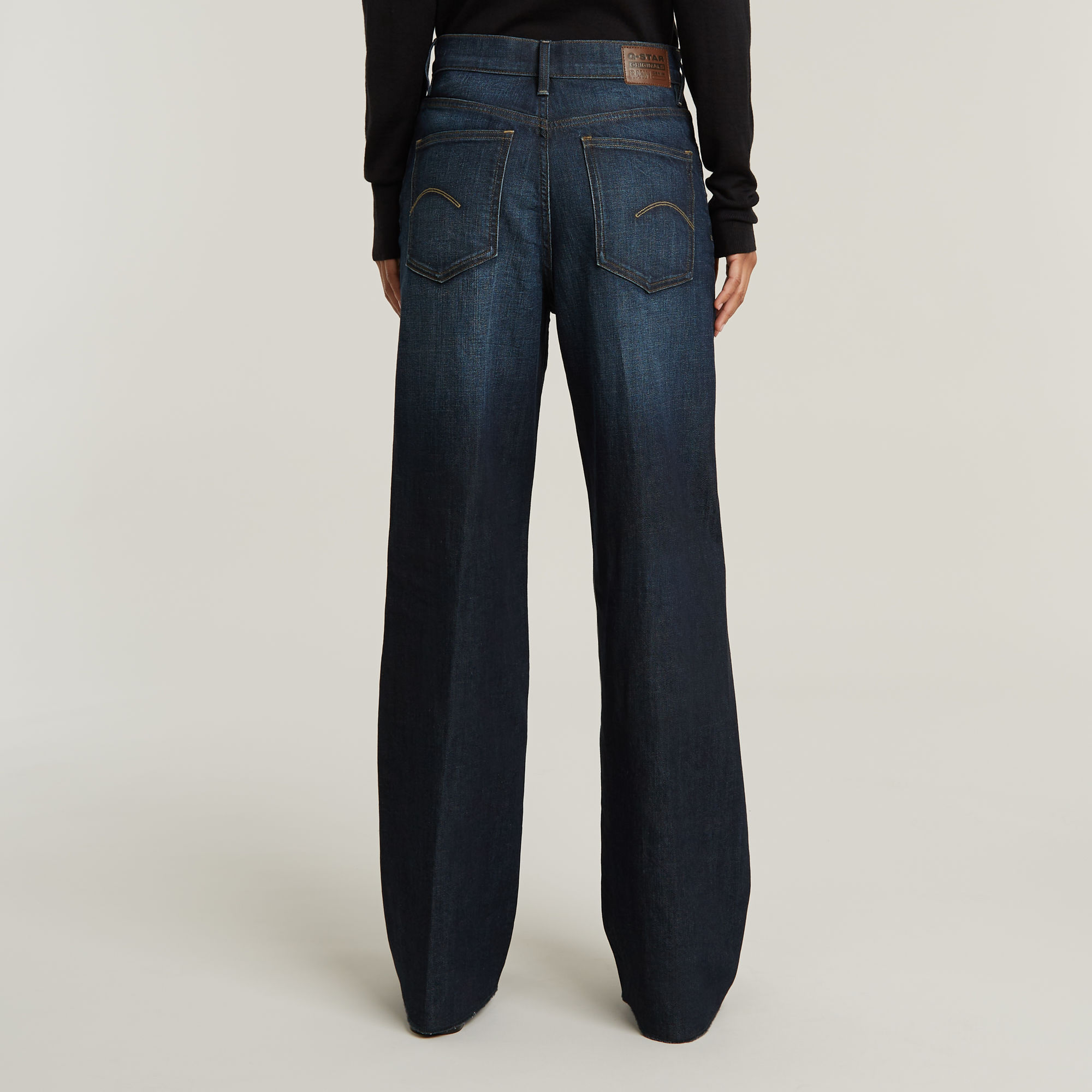 G-Star RAW Deck 1.0 Ultra High Wide Leg Jeans Donkerblauw Dames