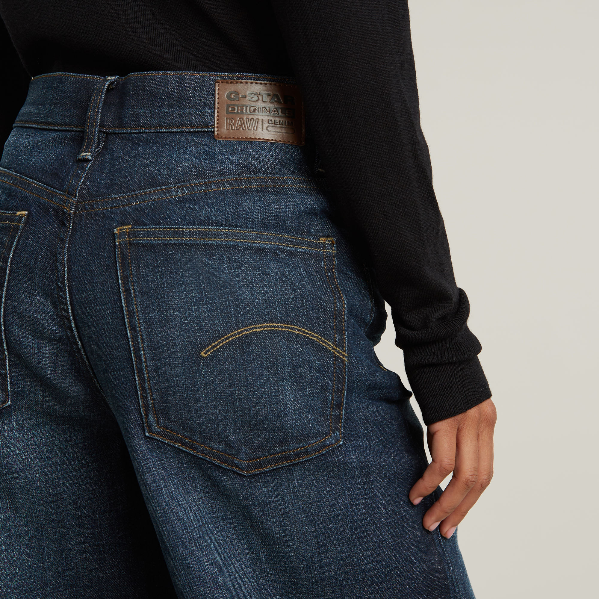 G-Star RAW Deck 1.0 Ultra High Wide Leg Jeans Donkerblauw Dames