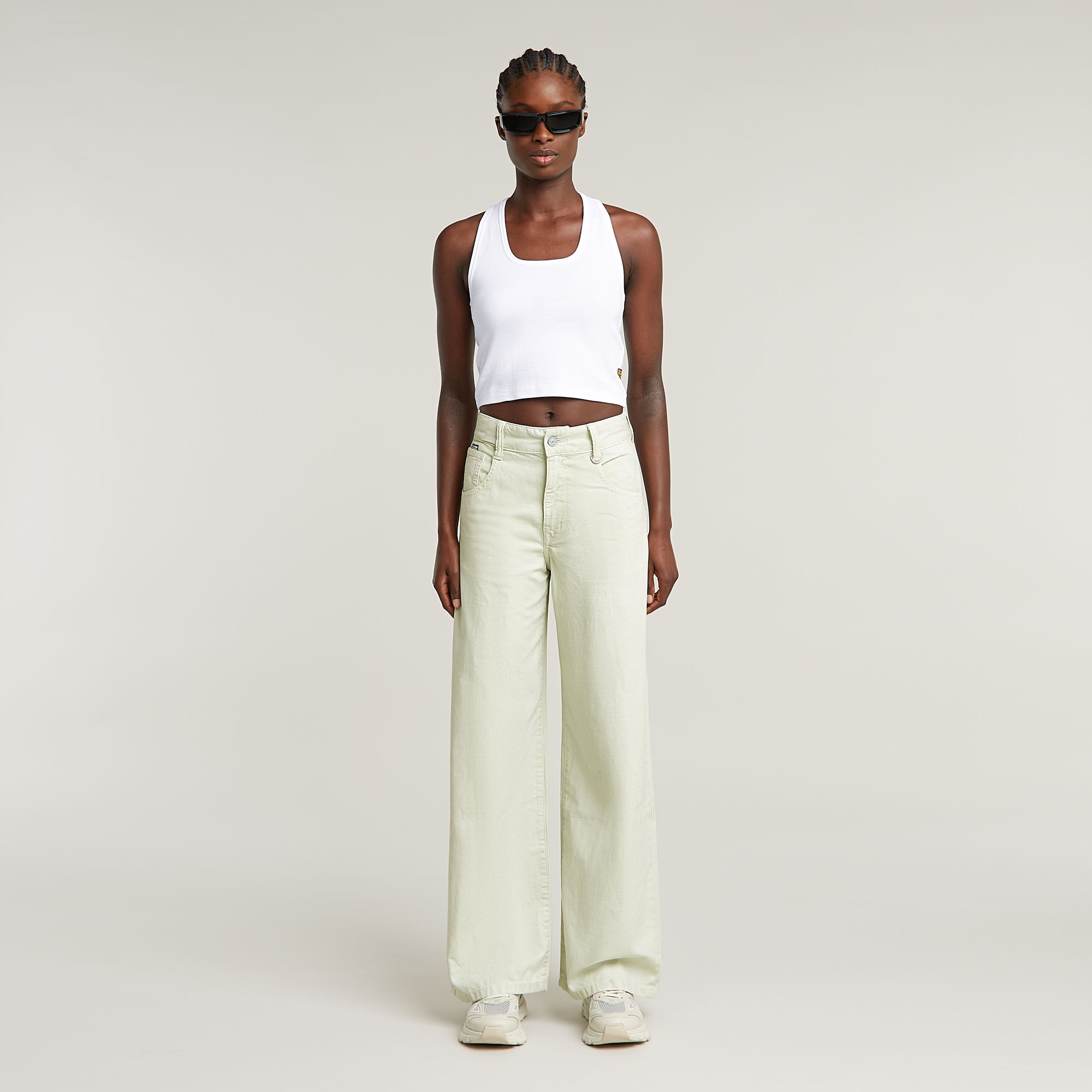 G-Star RAW Back Snap Slim Cropped Top Wit Dames