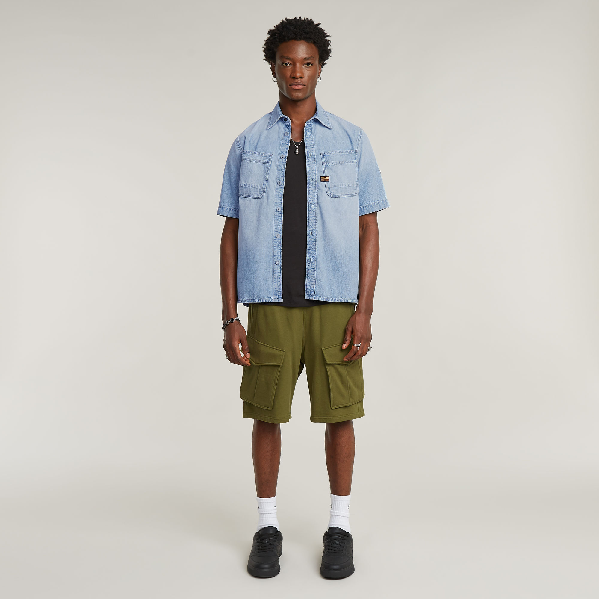 Thumbnail - Slanted Double Pocket Hemd - Hellblau - Herren