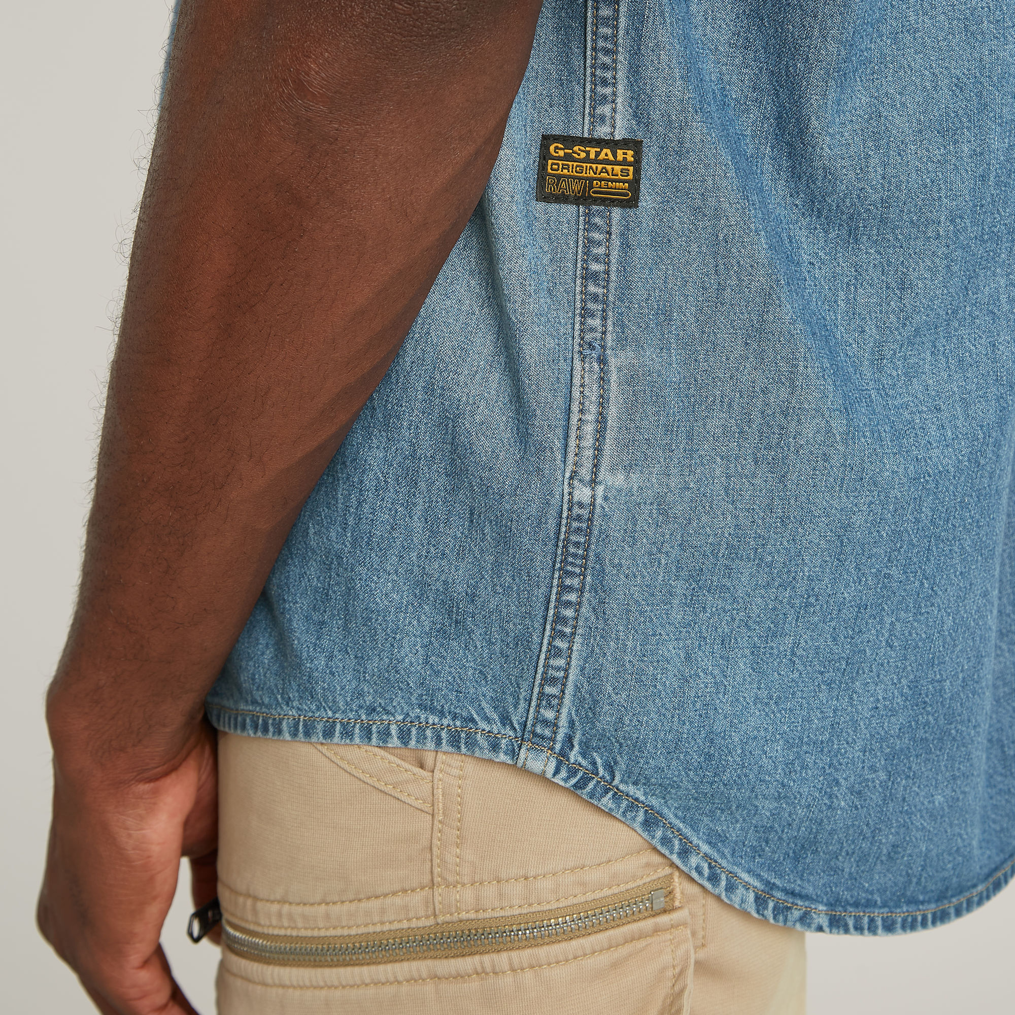 G-Star RAW Regular Denim Overhemd Lichtblauw Heren