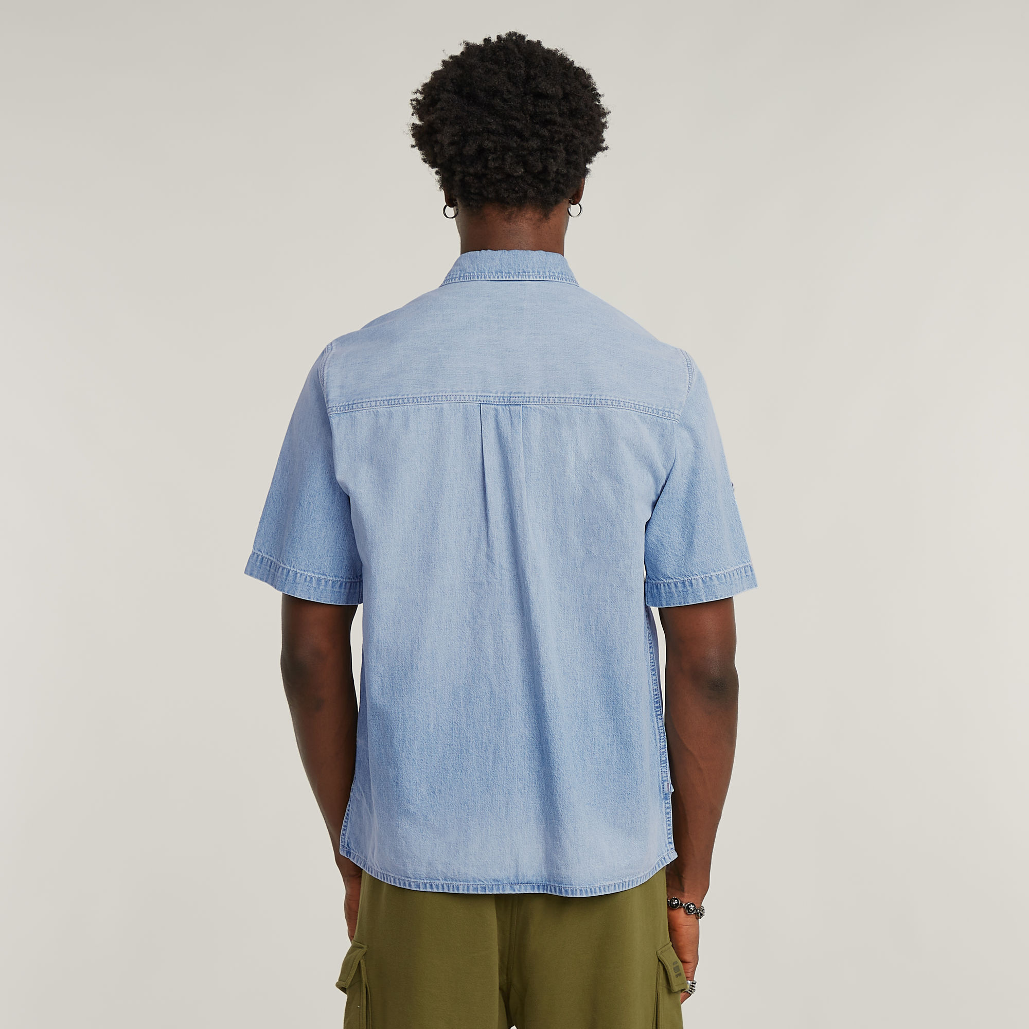 G-Star RAW Slanted Double Pocket Overhemd Lichtblauw Heren