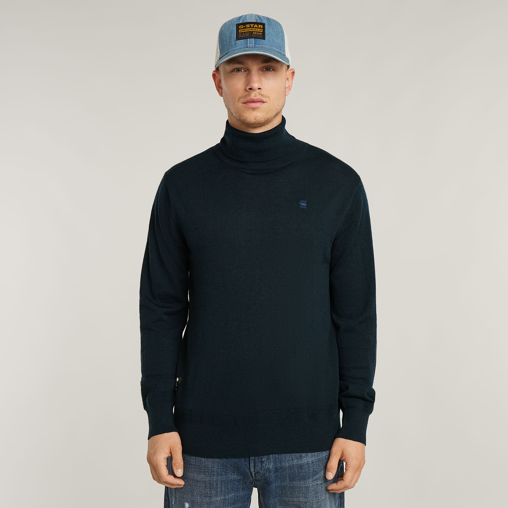 

Premium Core Turtle Knitted Sweater - Dark blue - Men