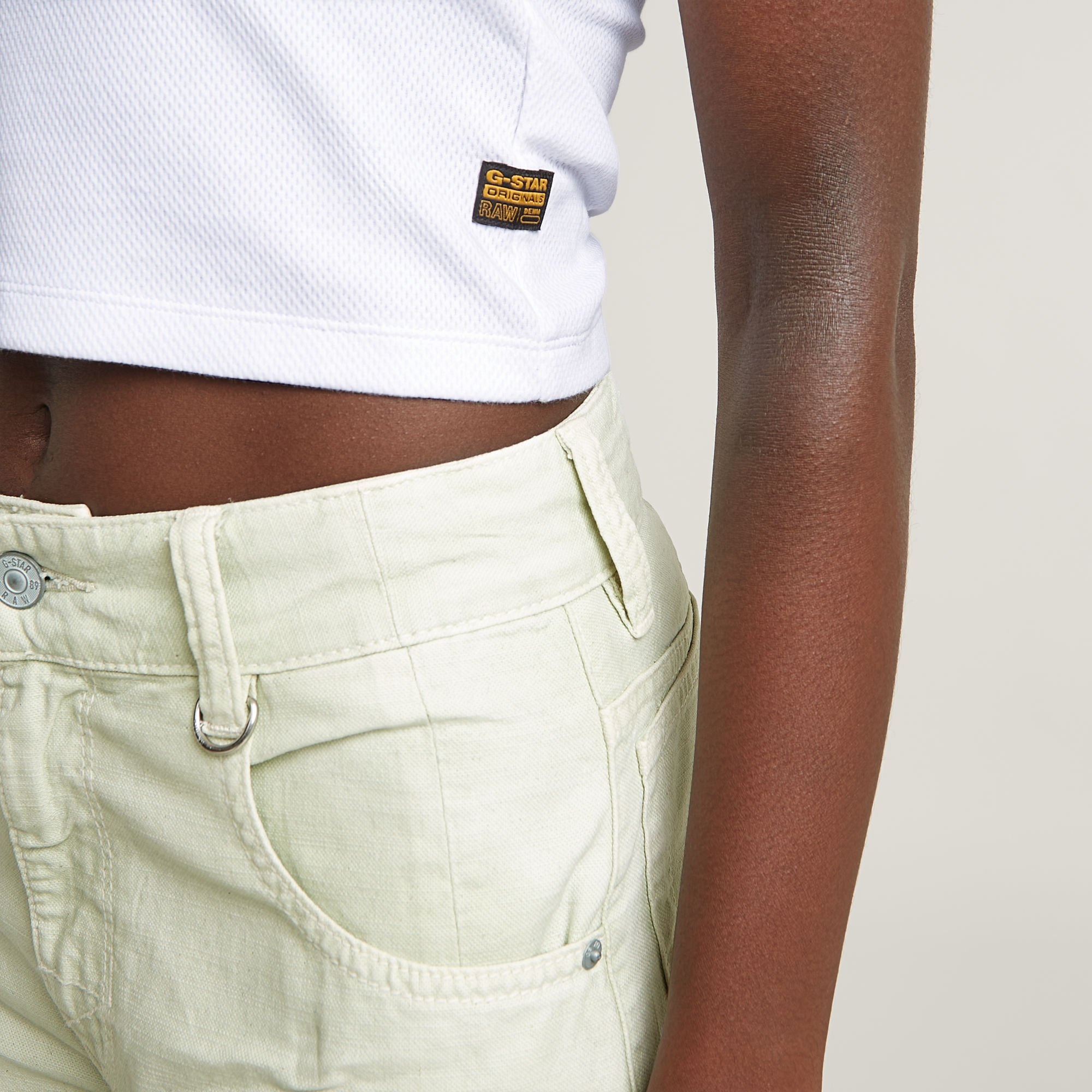 G-Star RAW Back Snap Slim Cropped Top Wit Dames