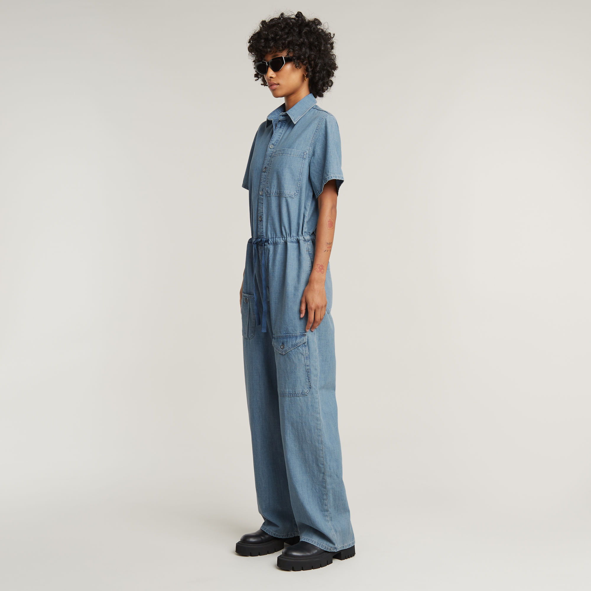 Thumbnail - Easy Jumpsuit - Hellblau - Damen