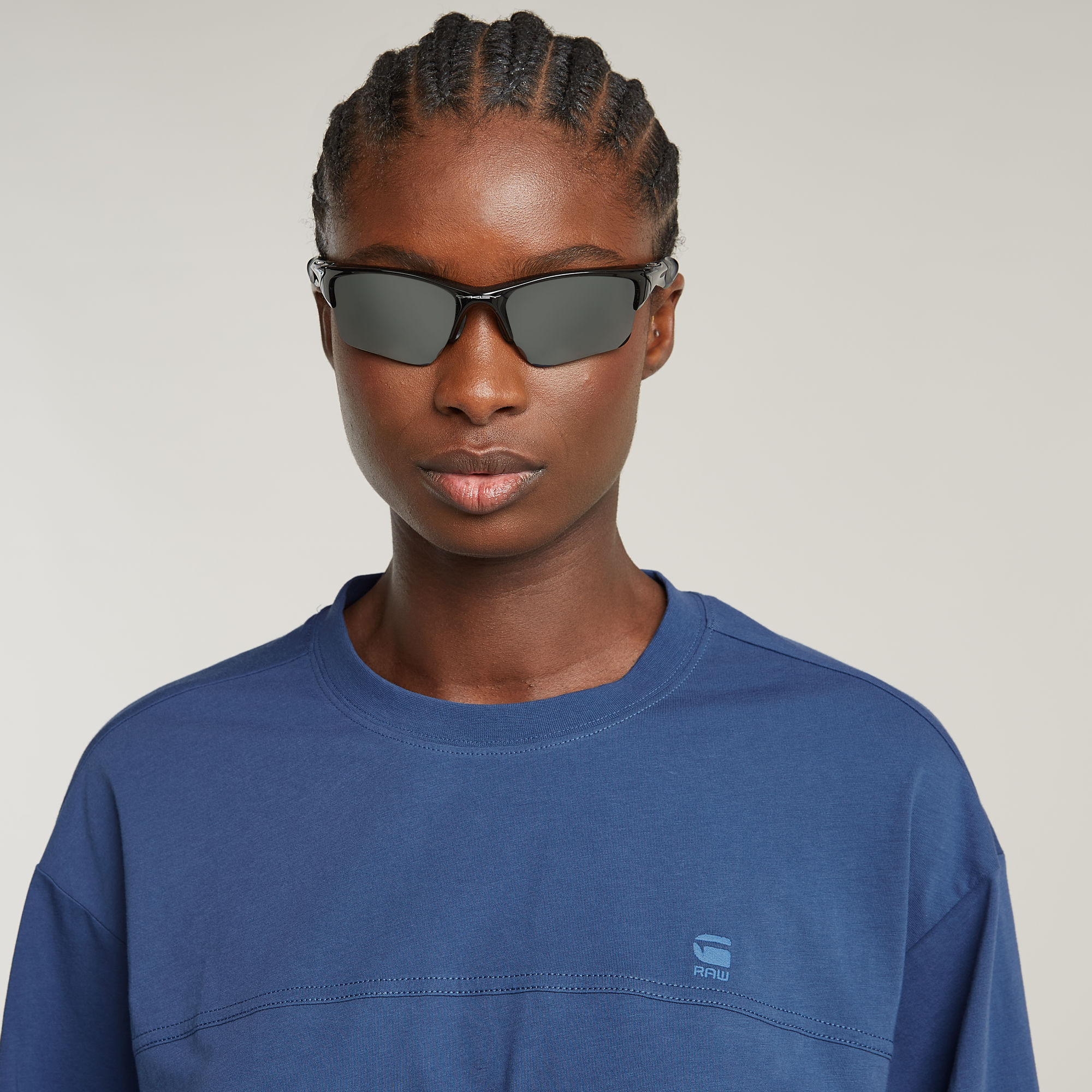 G-Star RAW Horizontal Seam Loose Top Midden blauw Dames