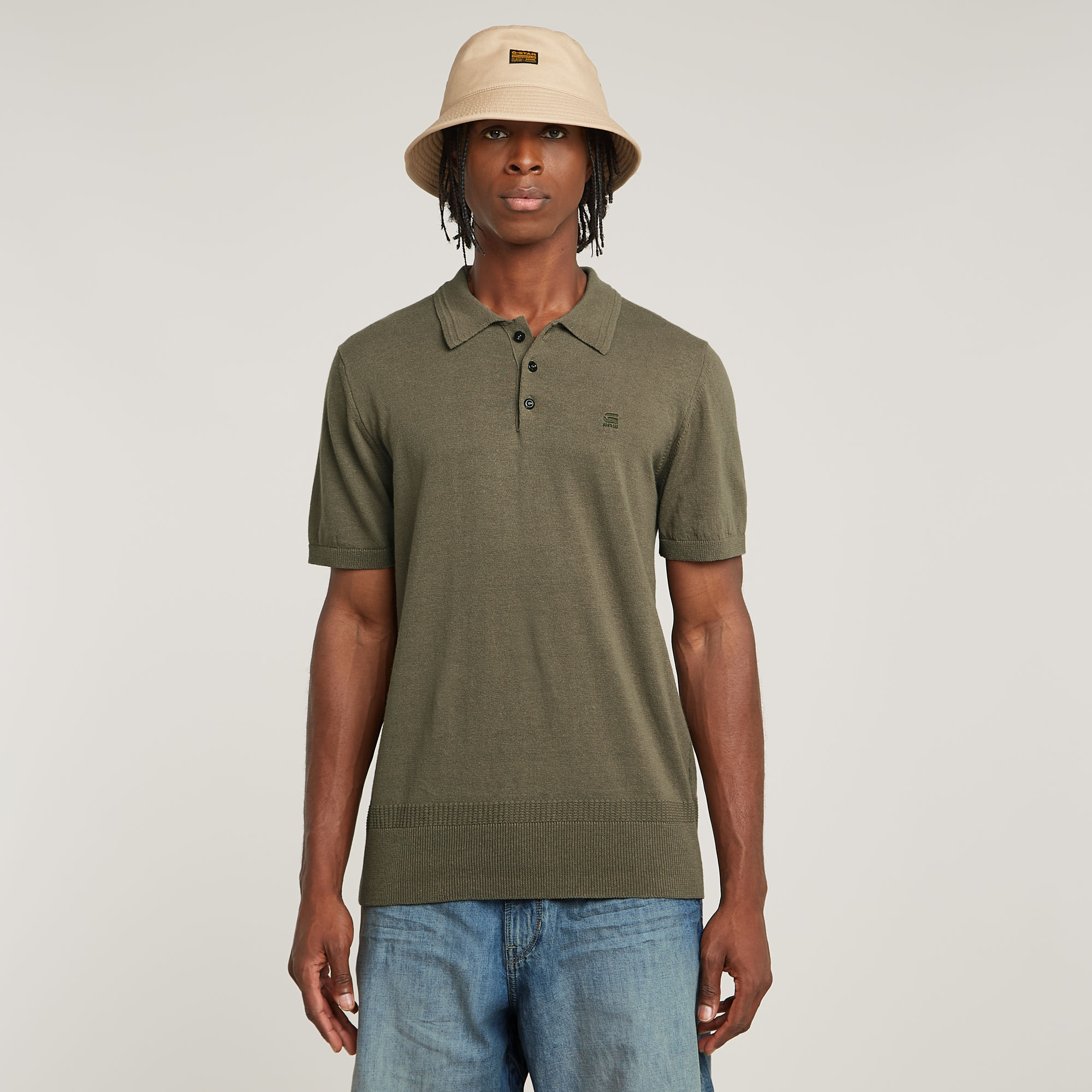 G-Star RAW Knitted Polo Bruin Heren