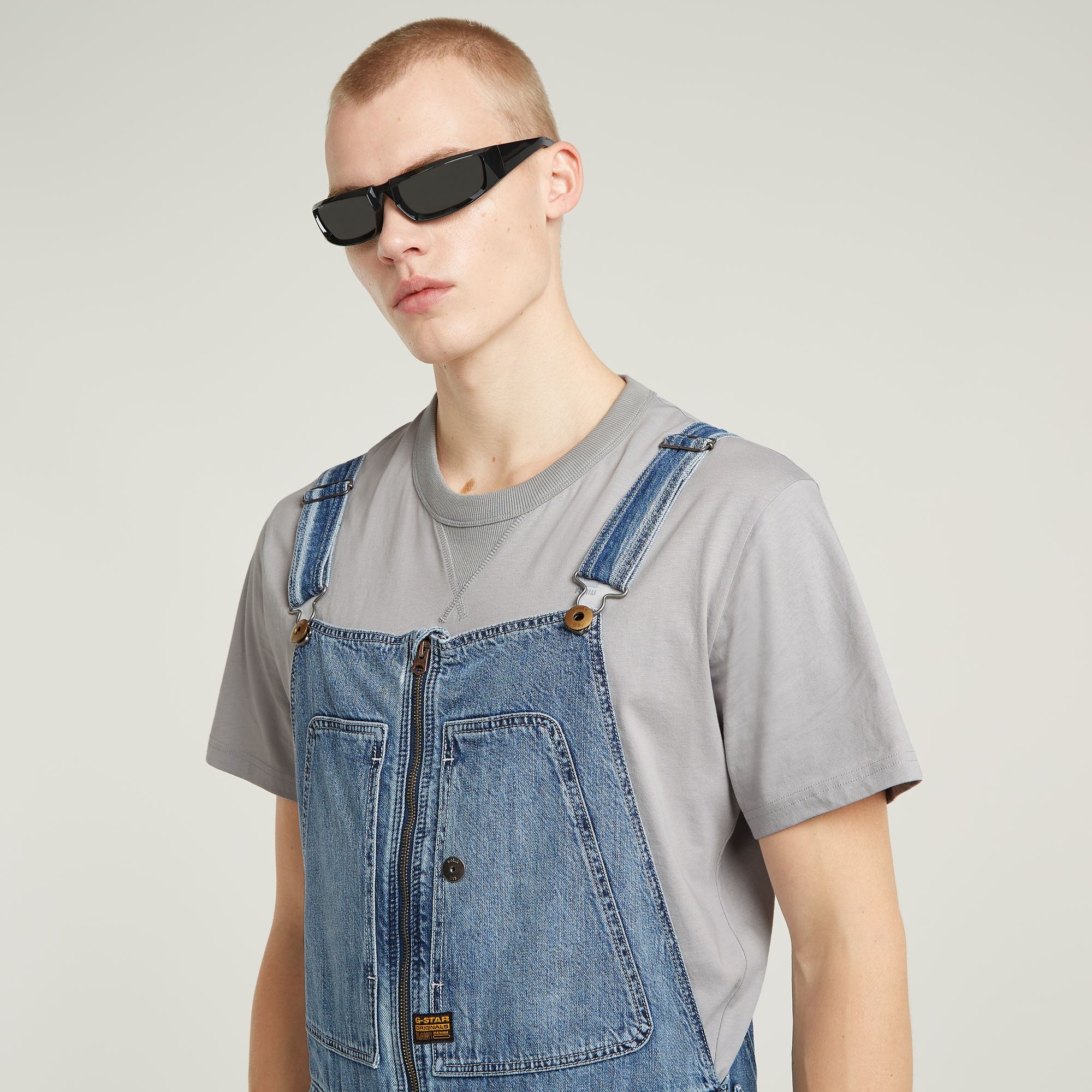 G-Star RAW 3D Loose Denim Tuinbroek Midden blauw Heren