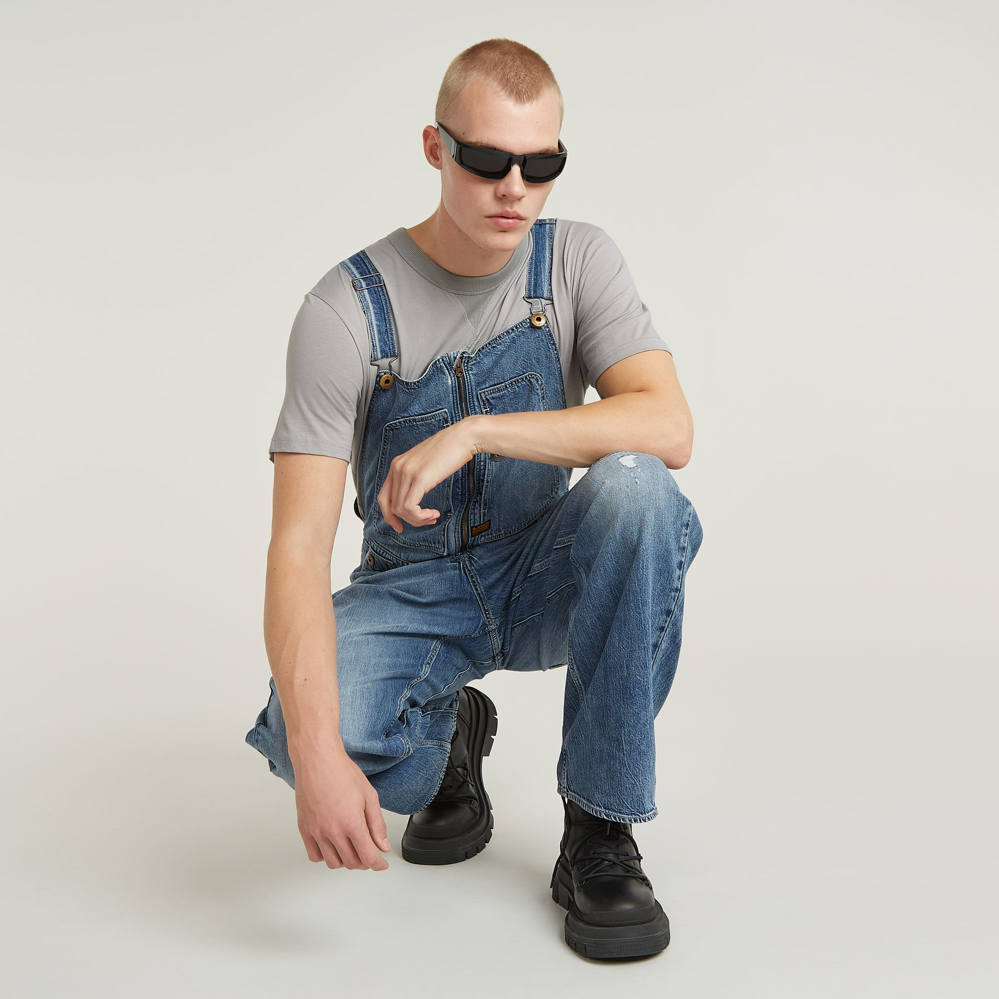 G-Star RAW 3D Loose Denim Tuinbroek Midden blauw Heren