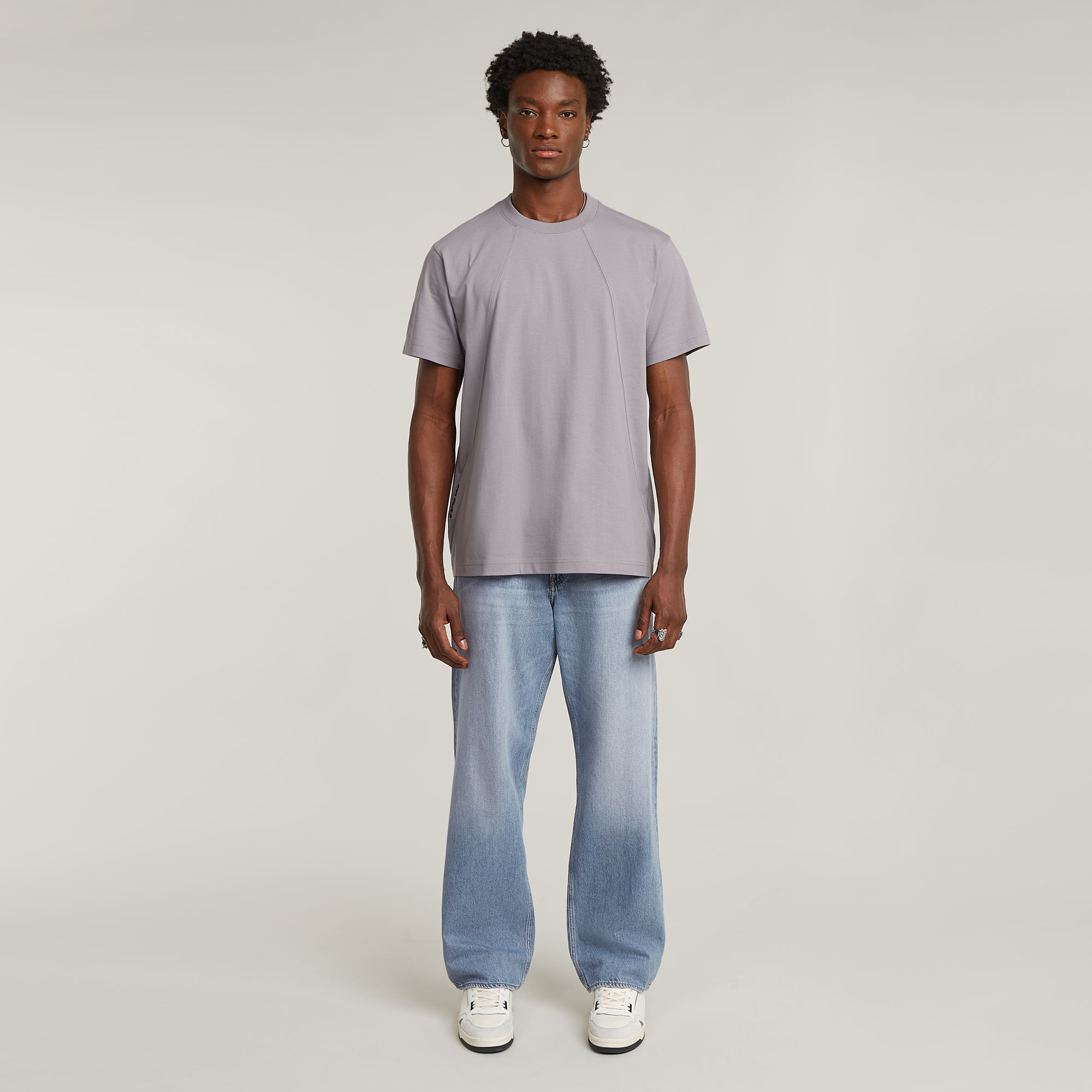 Thumbnail - Seam Detail Loose T-Shirt - Grau - Herren