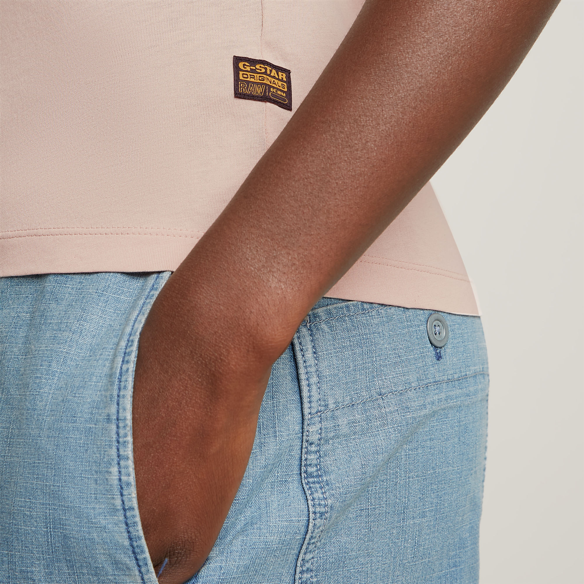 G-Star RAW Eyben Slim V-hals T-shirt 2.0 Roze Dames