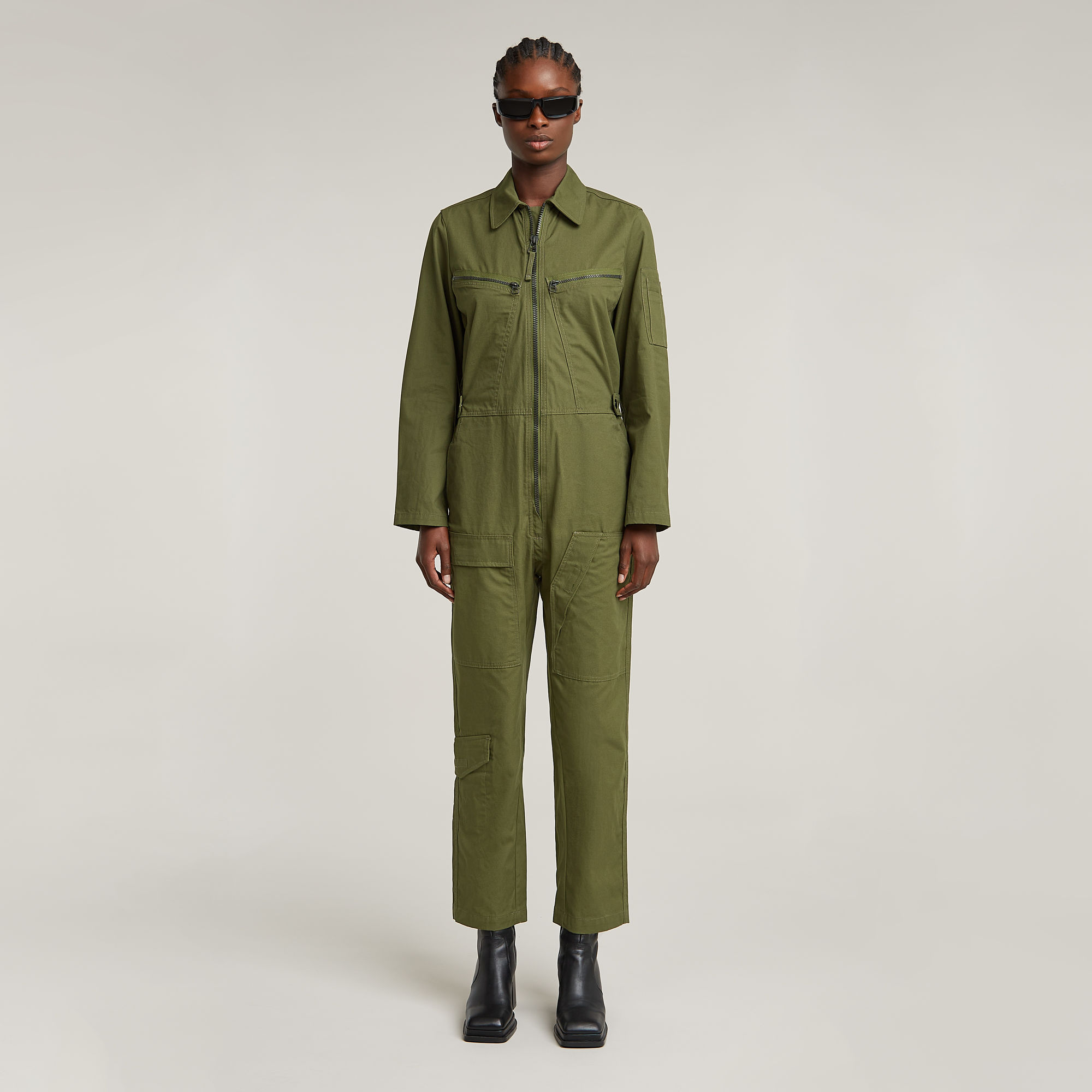 

Multi Zip Winter Jumpsuit - Green - Women