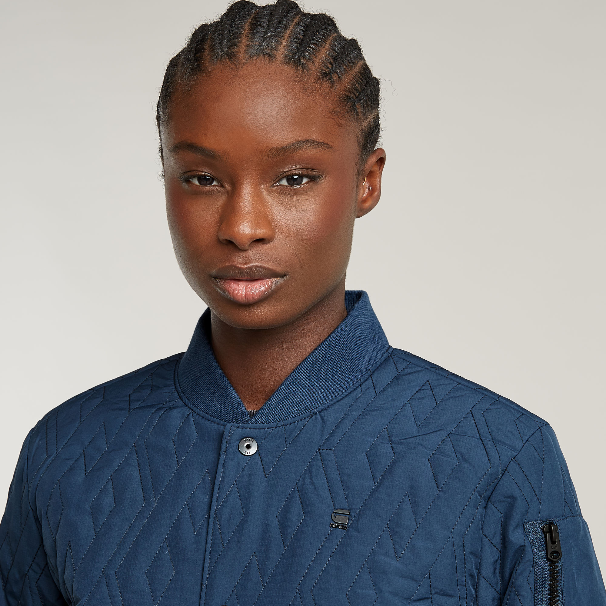 G-Star RAW Quilted Bomberjack Midden blauw Dames