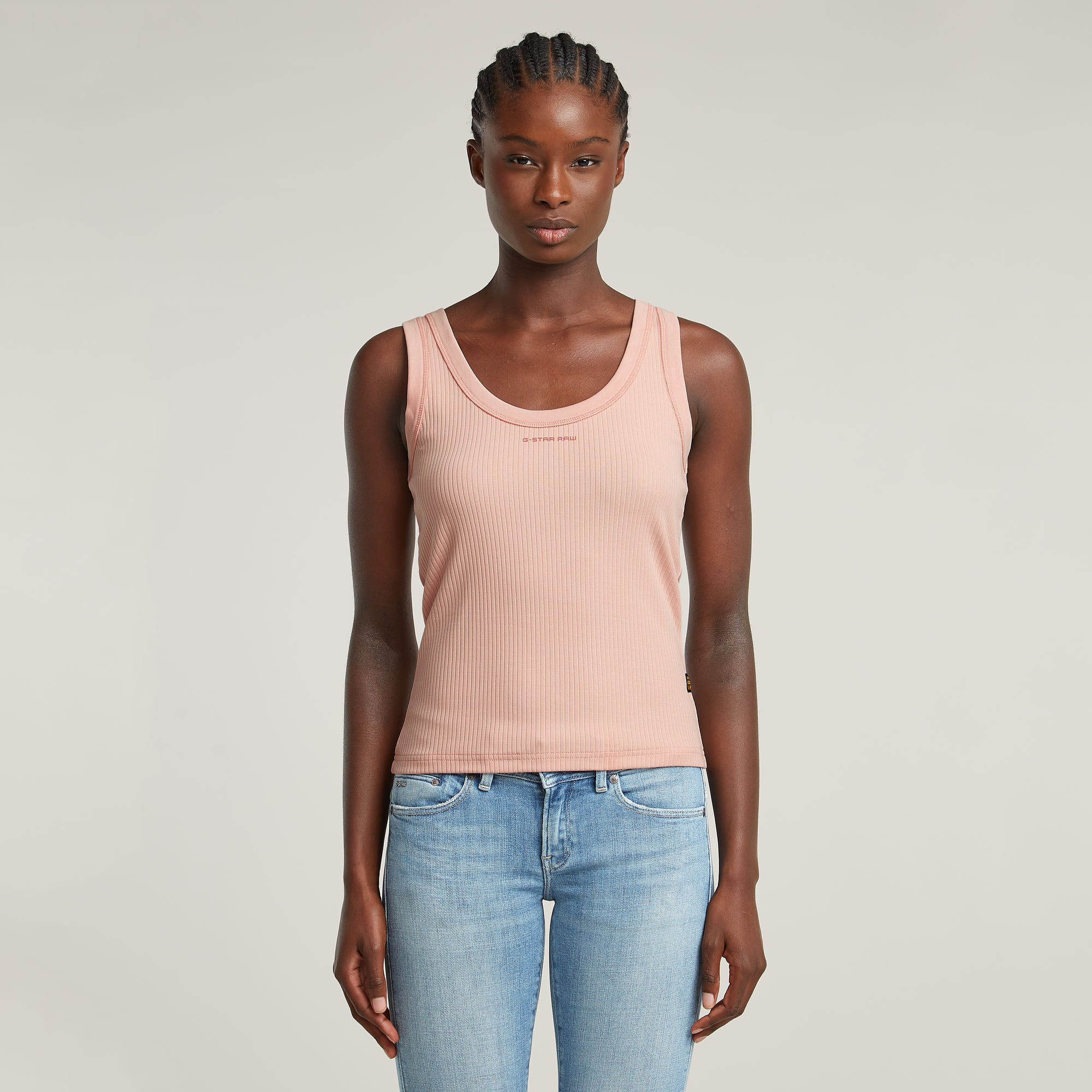 G-Star RAW Slim Rib Tanktop - Roze - Dames