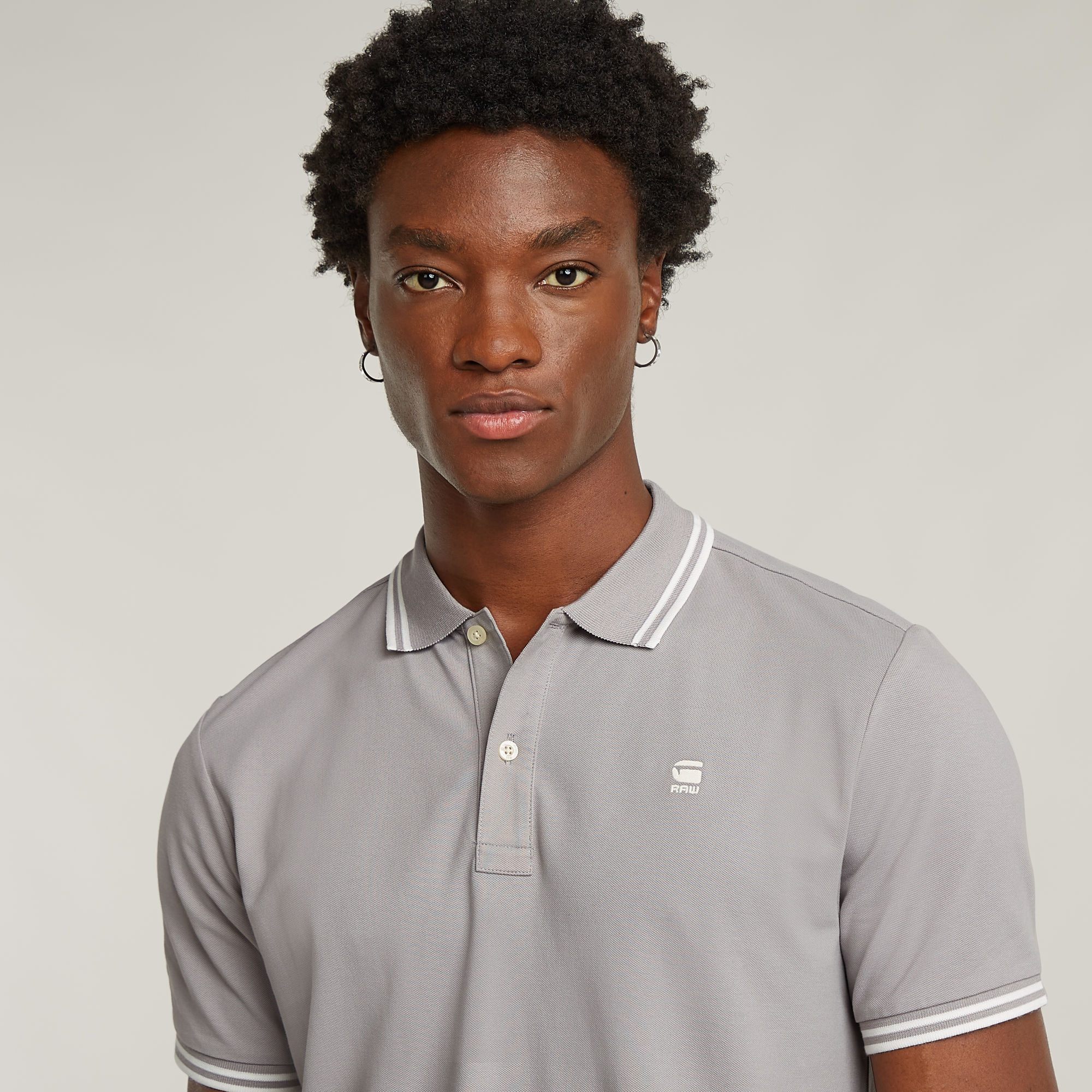 G-Star RAW Dunda Slim Stripe Polo Grijs Heren