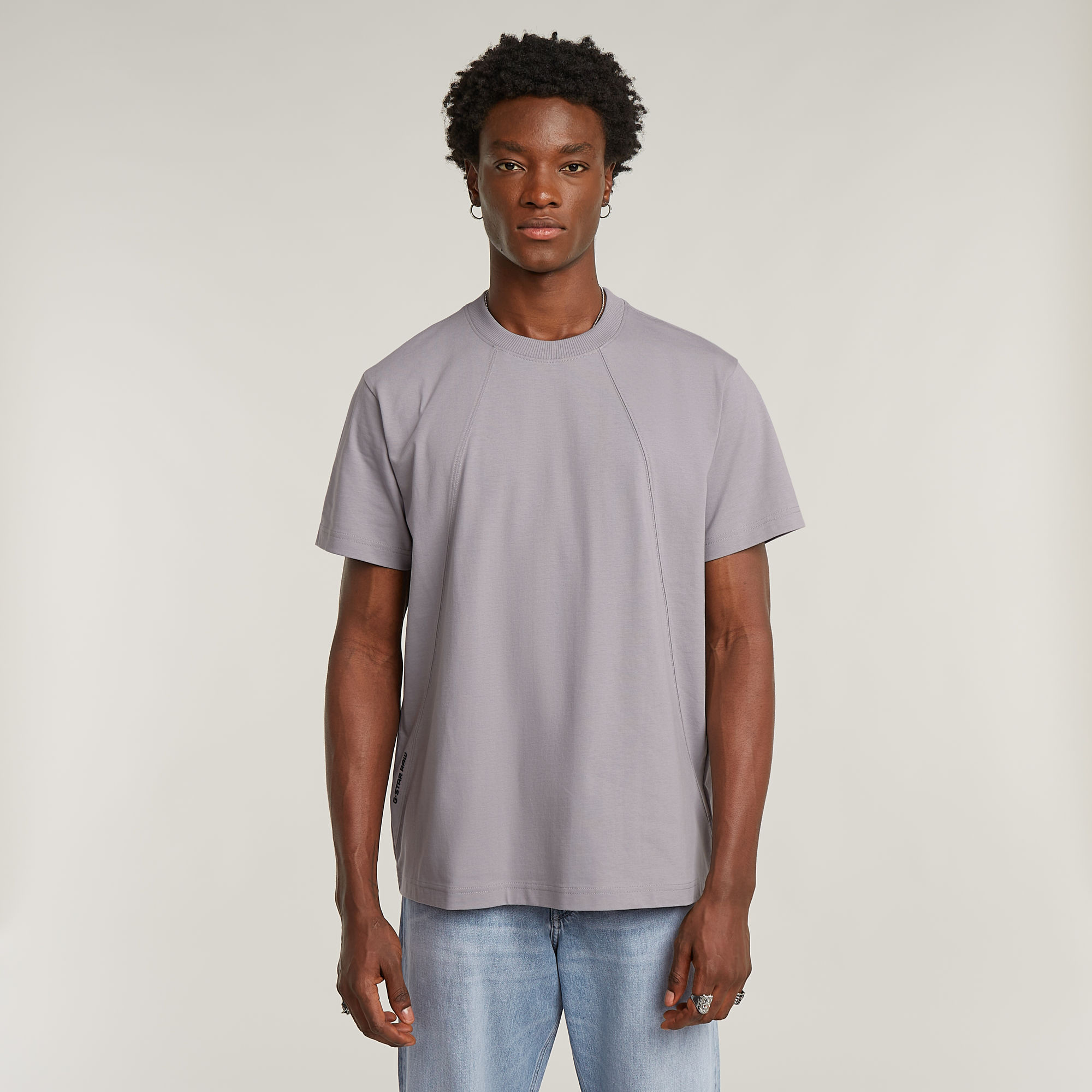 Seam Detail Loose T-Shirt - Grau - Herren