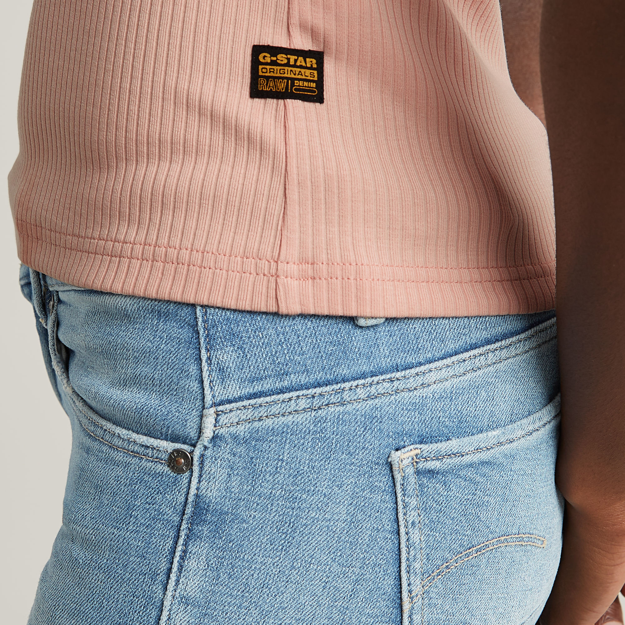G-Star RAW Slim Rib Tanktop Roze Dames