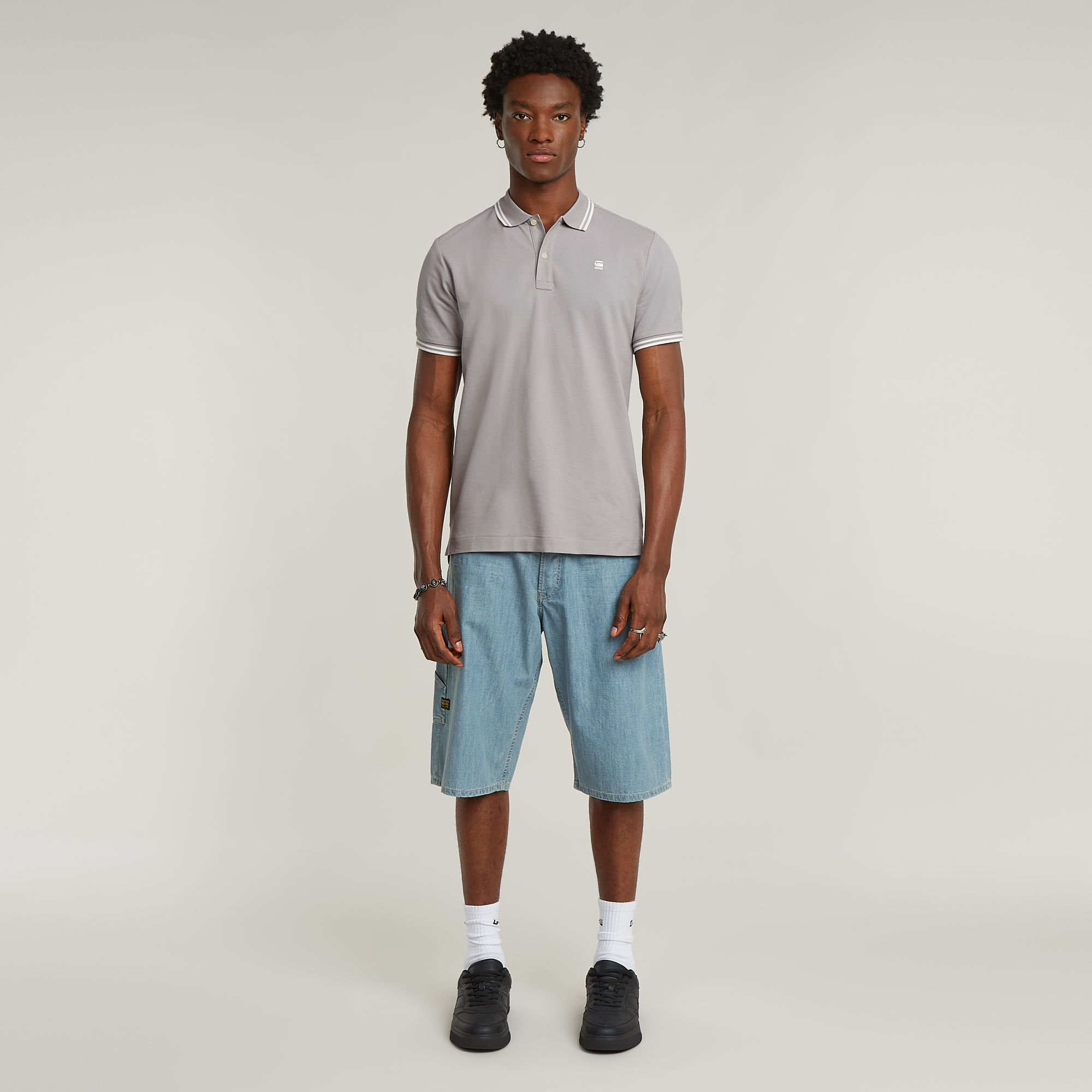 G-Star RAW Dunda Slim Stripe Polo Grijs Heren