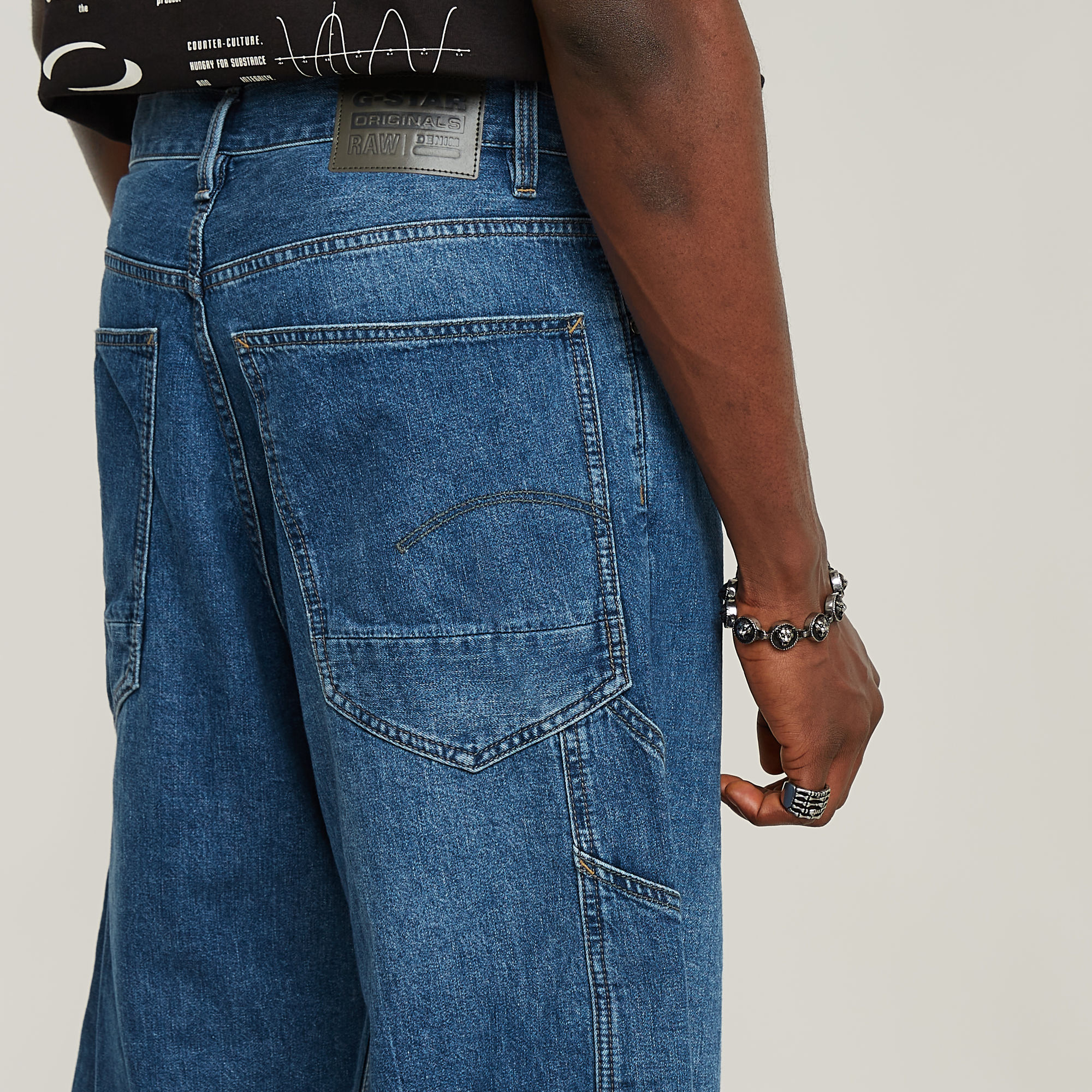 G-Star RAW Bam Logger Short Midden blauw Heren