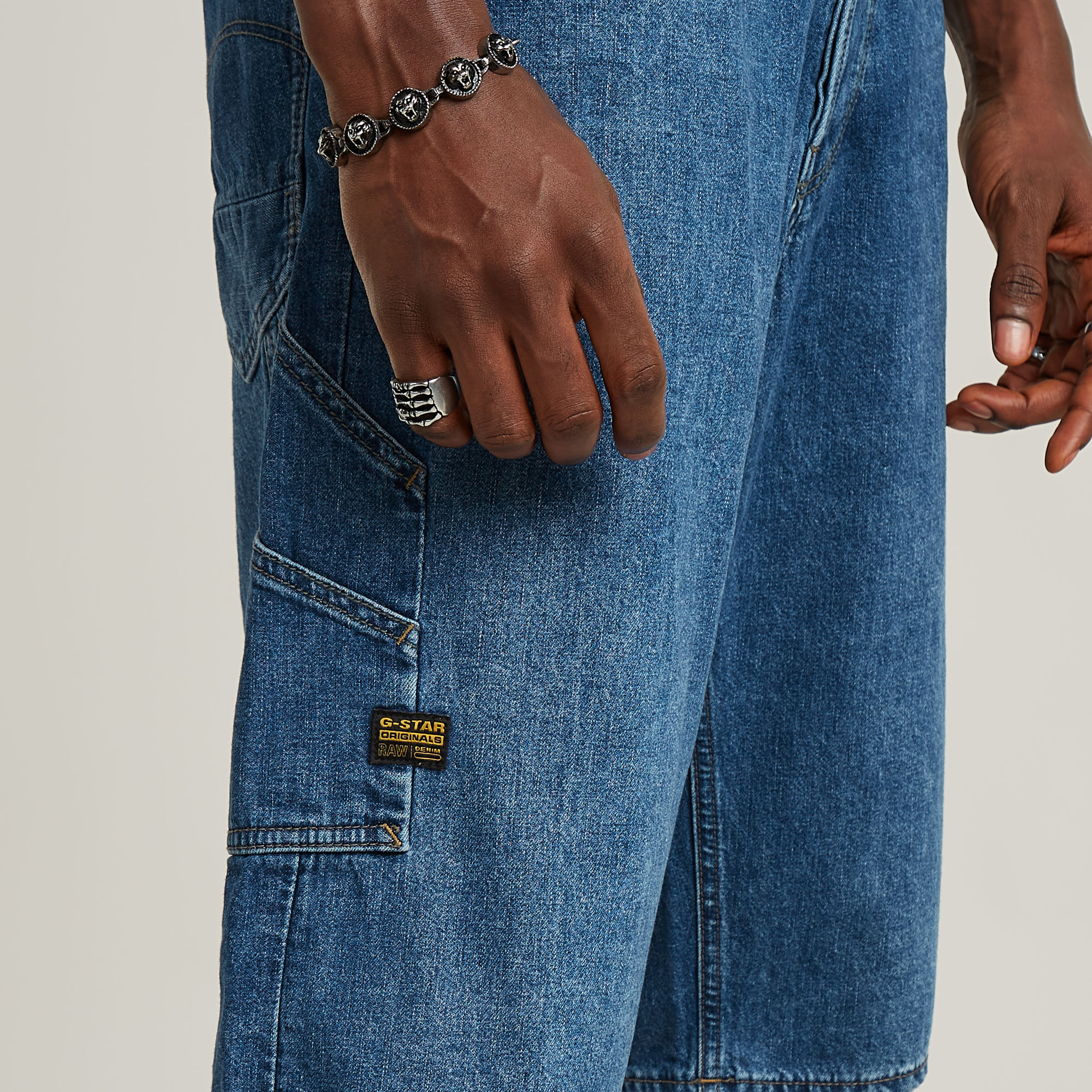G-Star RAW Bam Logger Short Midden blauw Heren